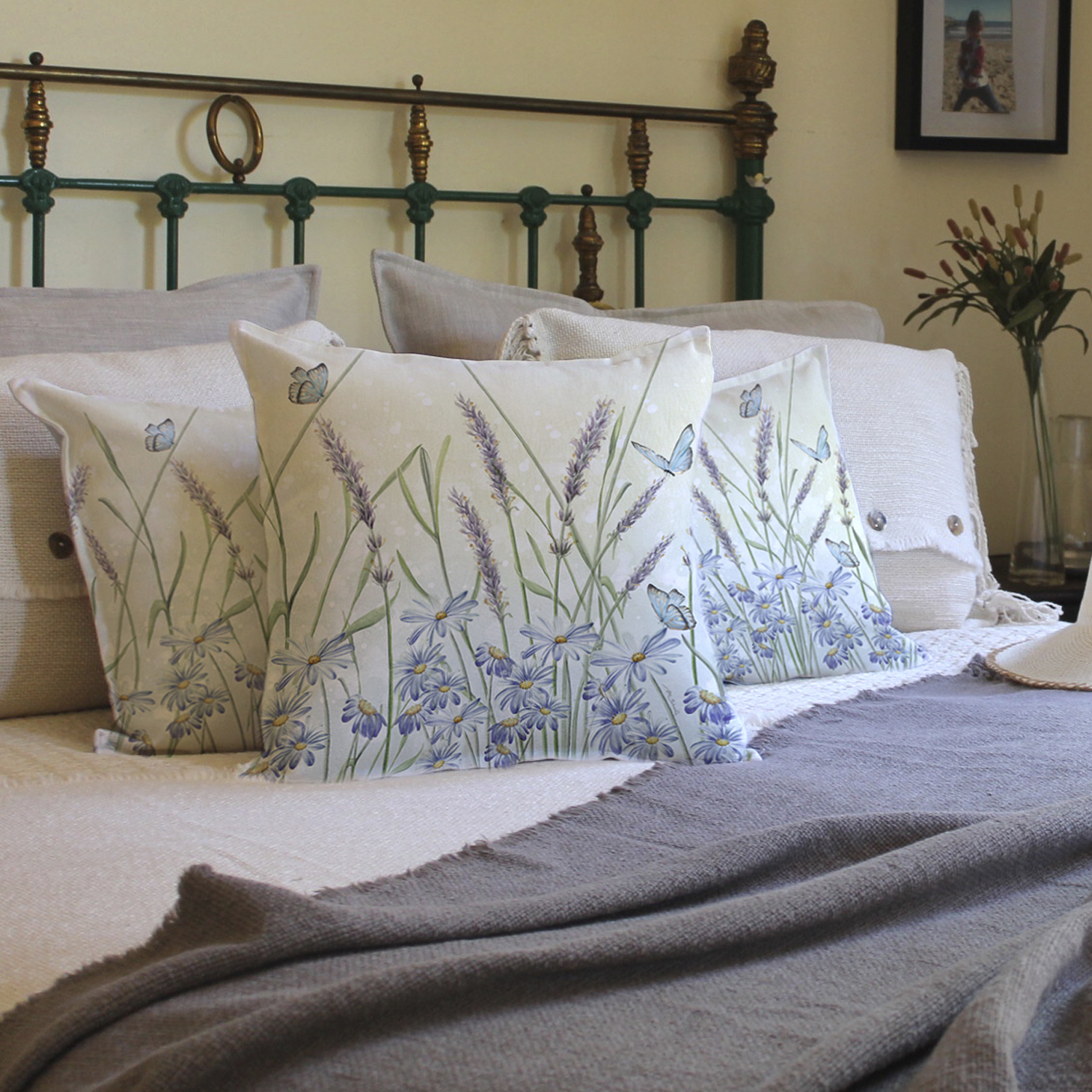 FUNDA COJÍN 45X45 ESTAMPADA JARDÍN LAVANDA - 2
