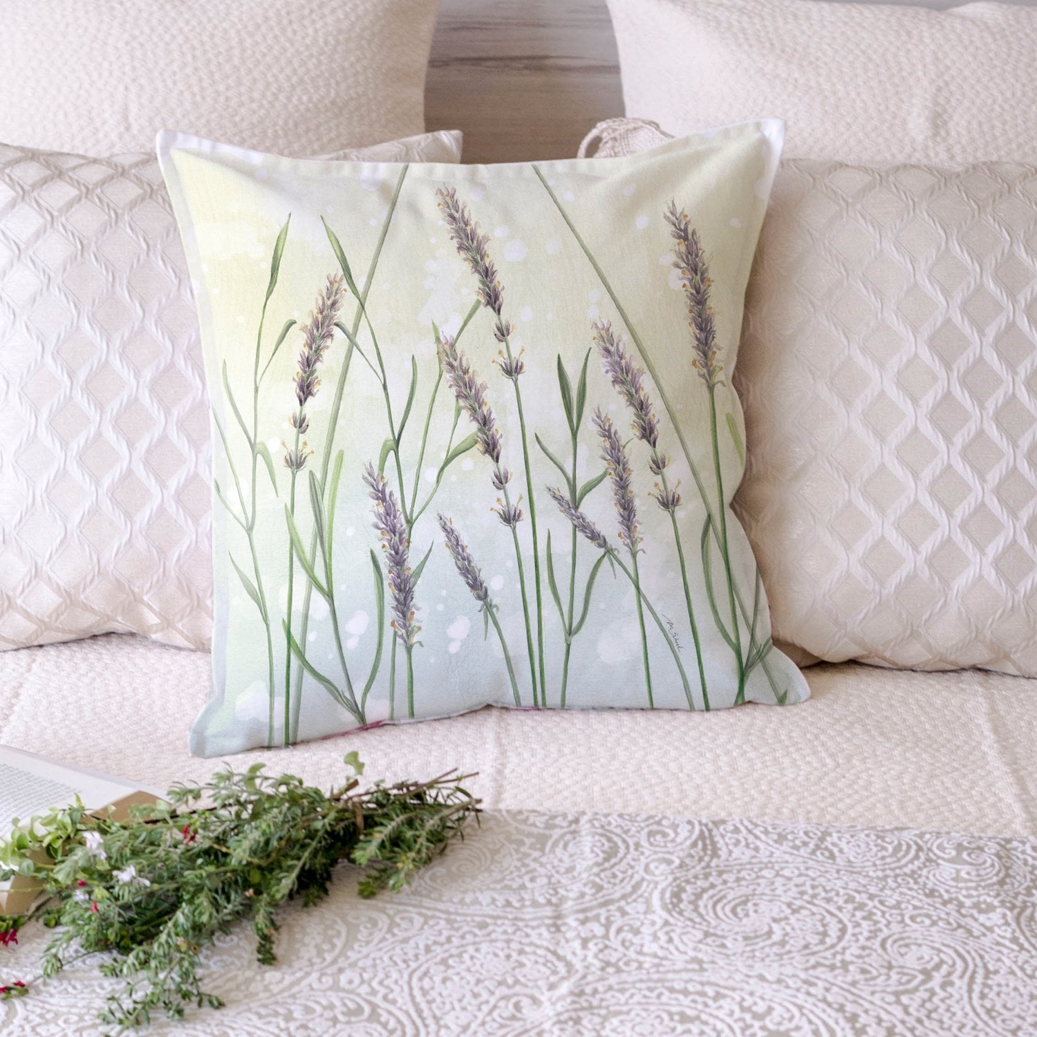 FUNDA COJÍN 45X45 ESTAMPADA LAVANDA - 2