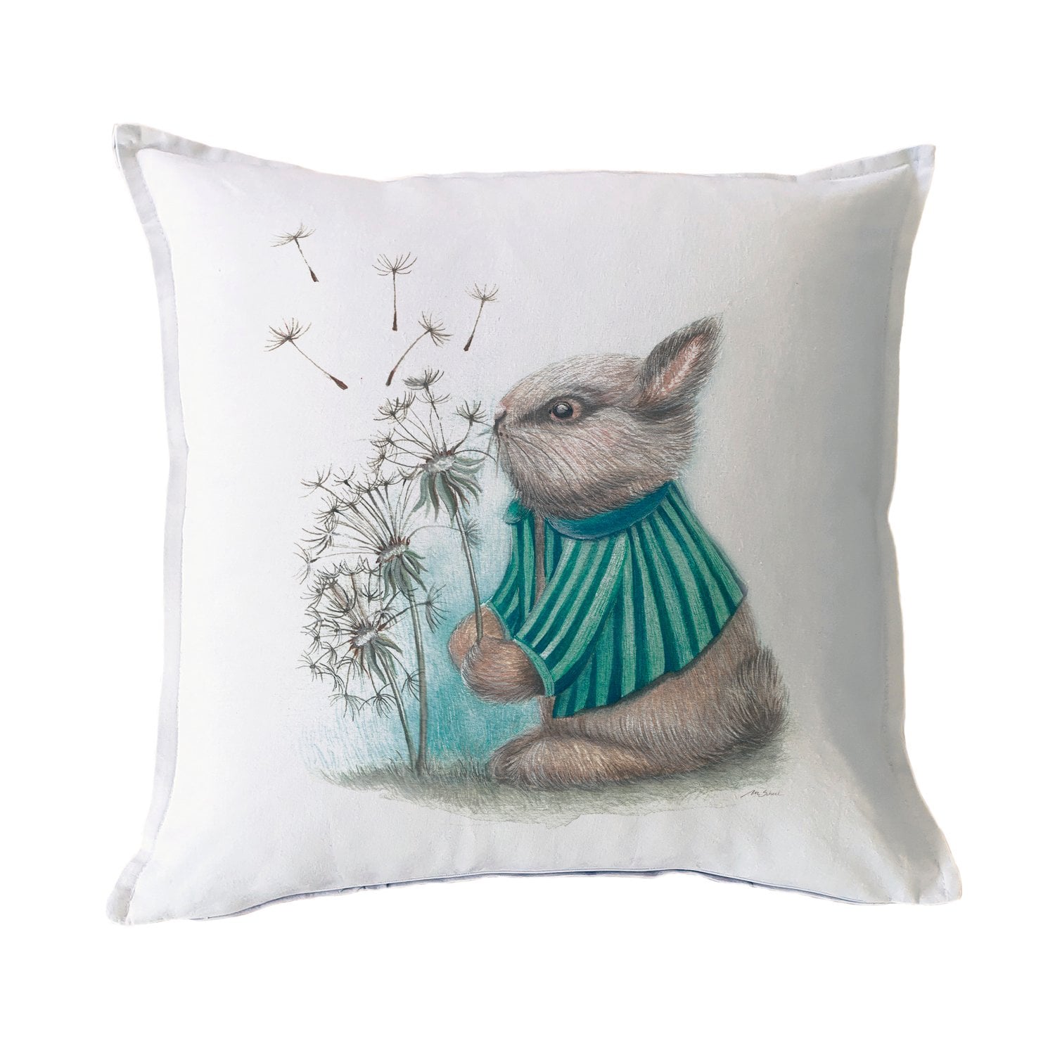 FUNDA COJÍN 45X45 ESTAMPADA CONEJO PIDE UN DESEO - 1