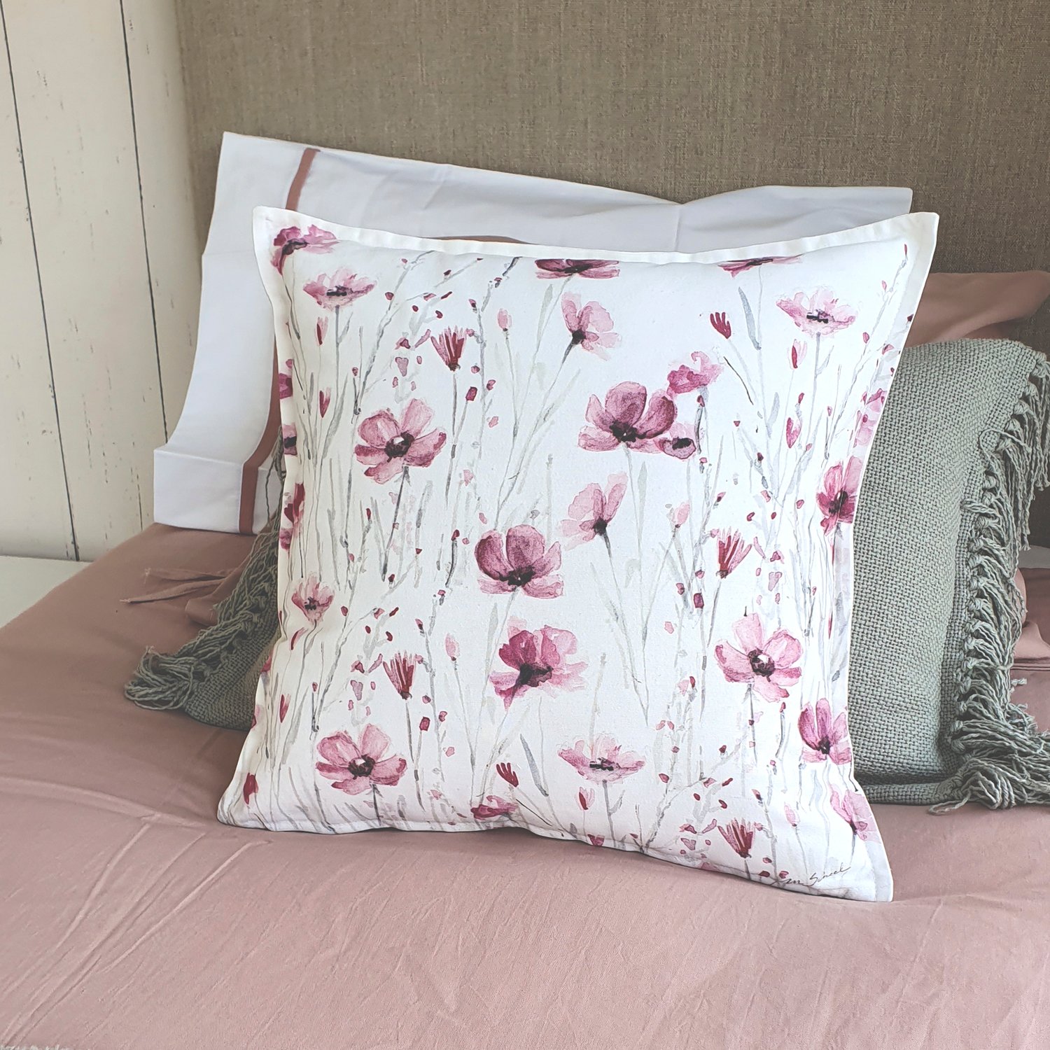 FUNDA COJÍN 45X45 ESTAMPADA FLORCITAS UNICORNIO - 2
