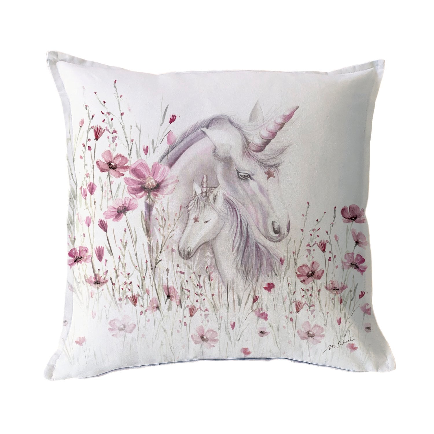 FUNDA COJÍN 45X45 ESTAMPADA UNICORNIO - 1