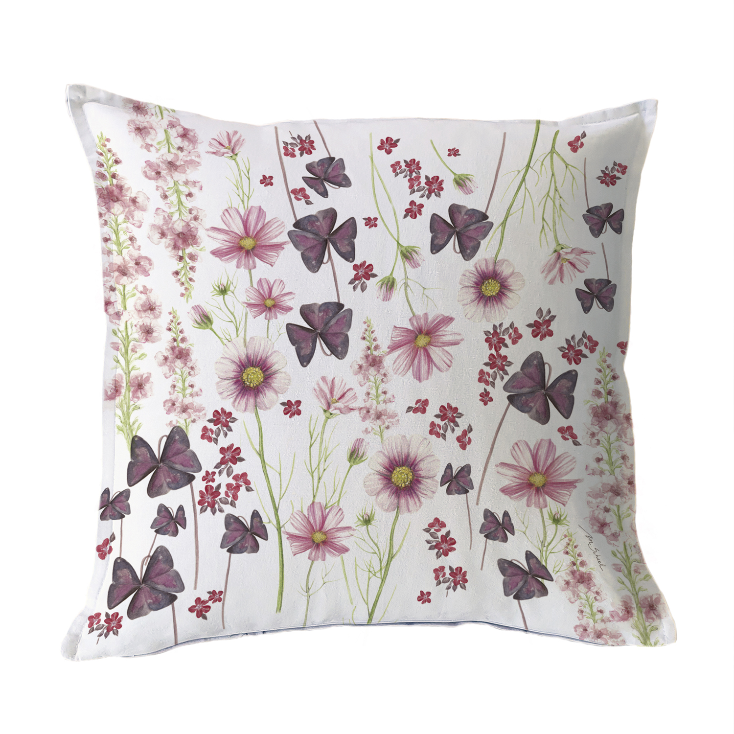 FUNDA COJÍN 45X45 ESTAMPADA PRIMAVERA ROSA - 1