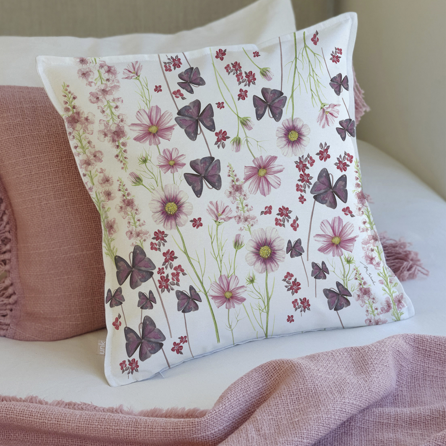FUNDA COJÍN 45X45 ESTAMPADA PRIMAVERA ROSA - 2