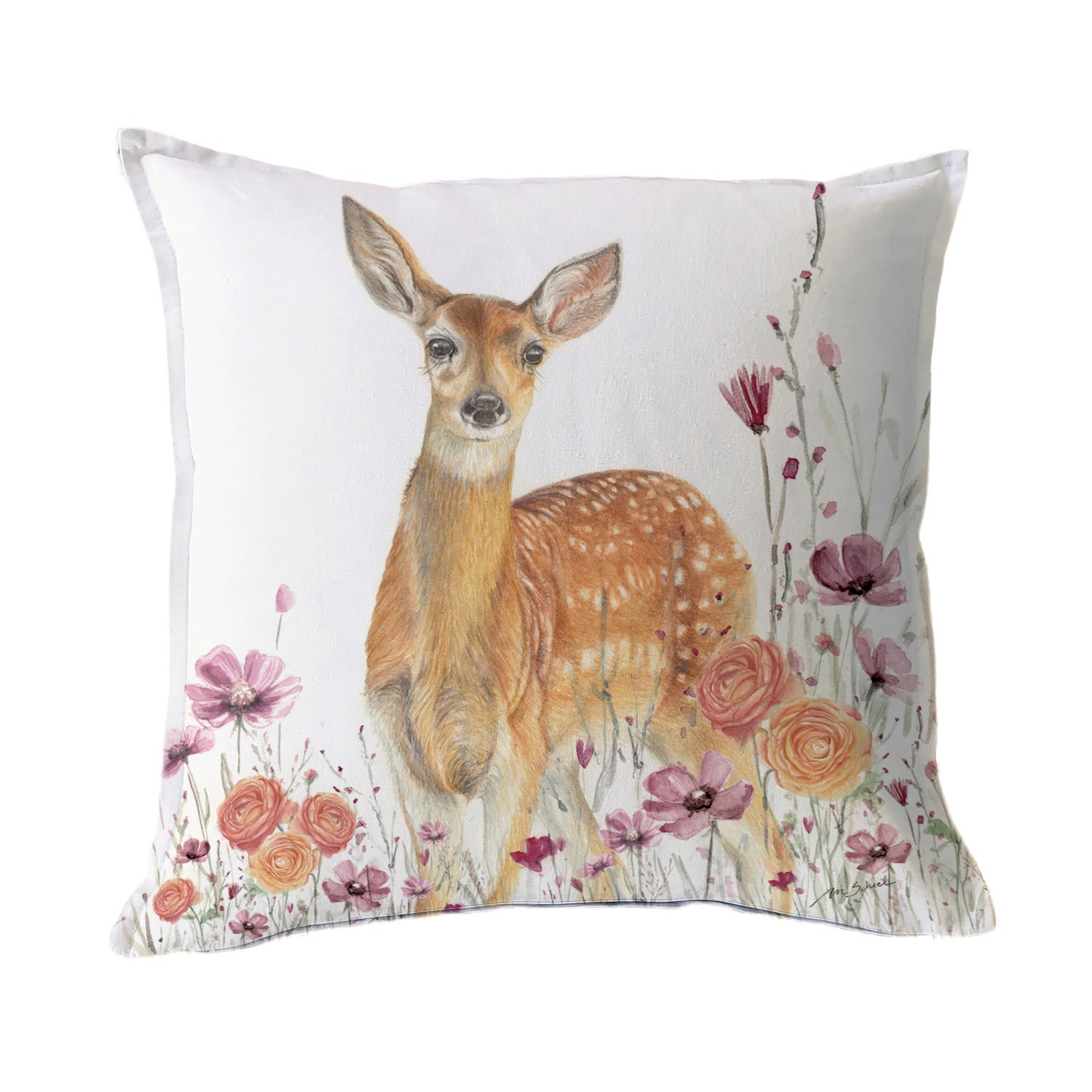 FUNDA COJÍN 45X45 ESTAMPADA BAMBI FLORCITAS - 1