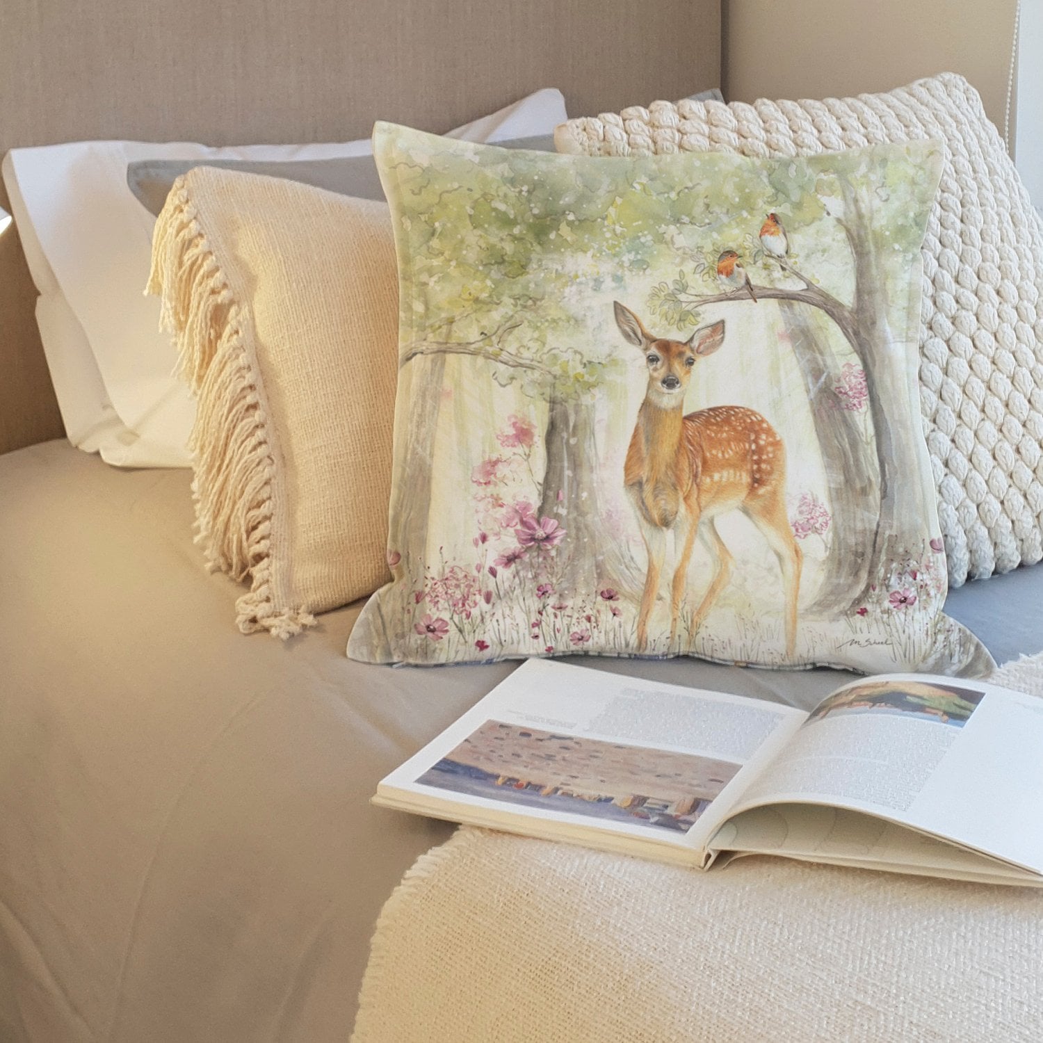 FUNDA COJÍN 45X45 ESTAMPADA BAMBI BOSQUE - 2