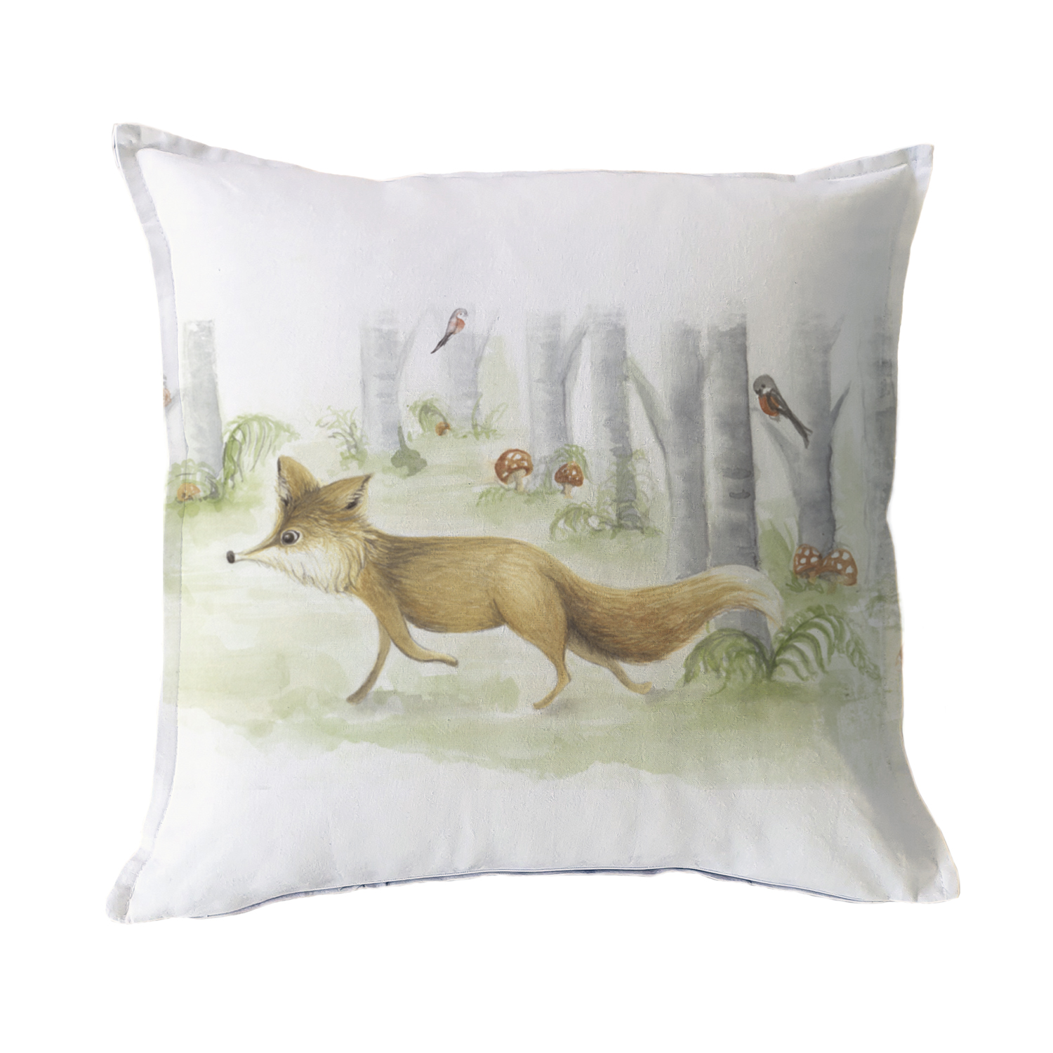 FUNDA COJÍN 45X45 ESTAMPADA ZORRO CAMINANDO - 1