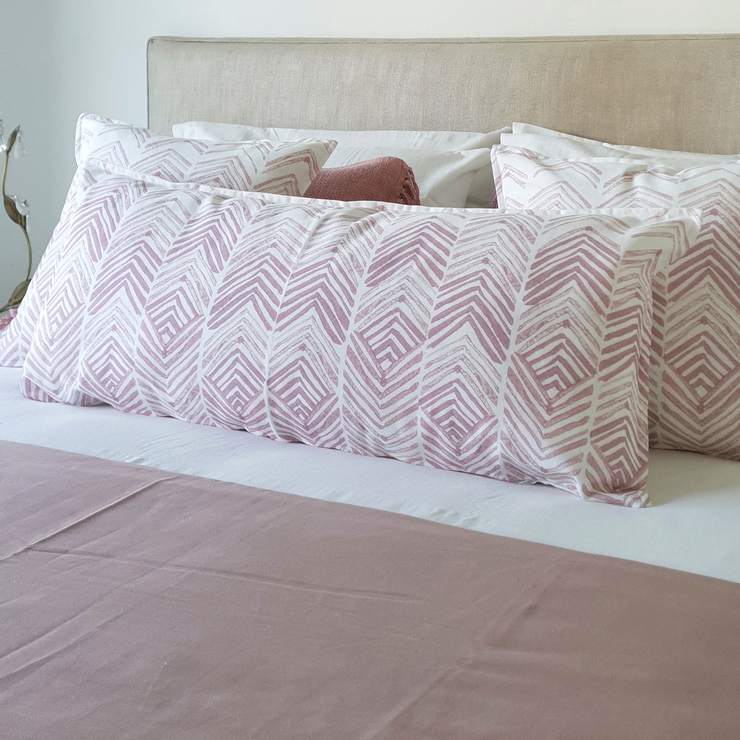FUNDA COJÍN ESTAMPADO 40X90 ESPIGAS ROSA VIEJO XL - 2