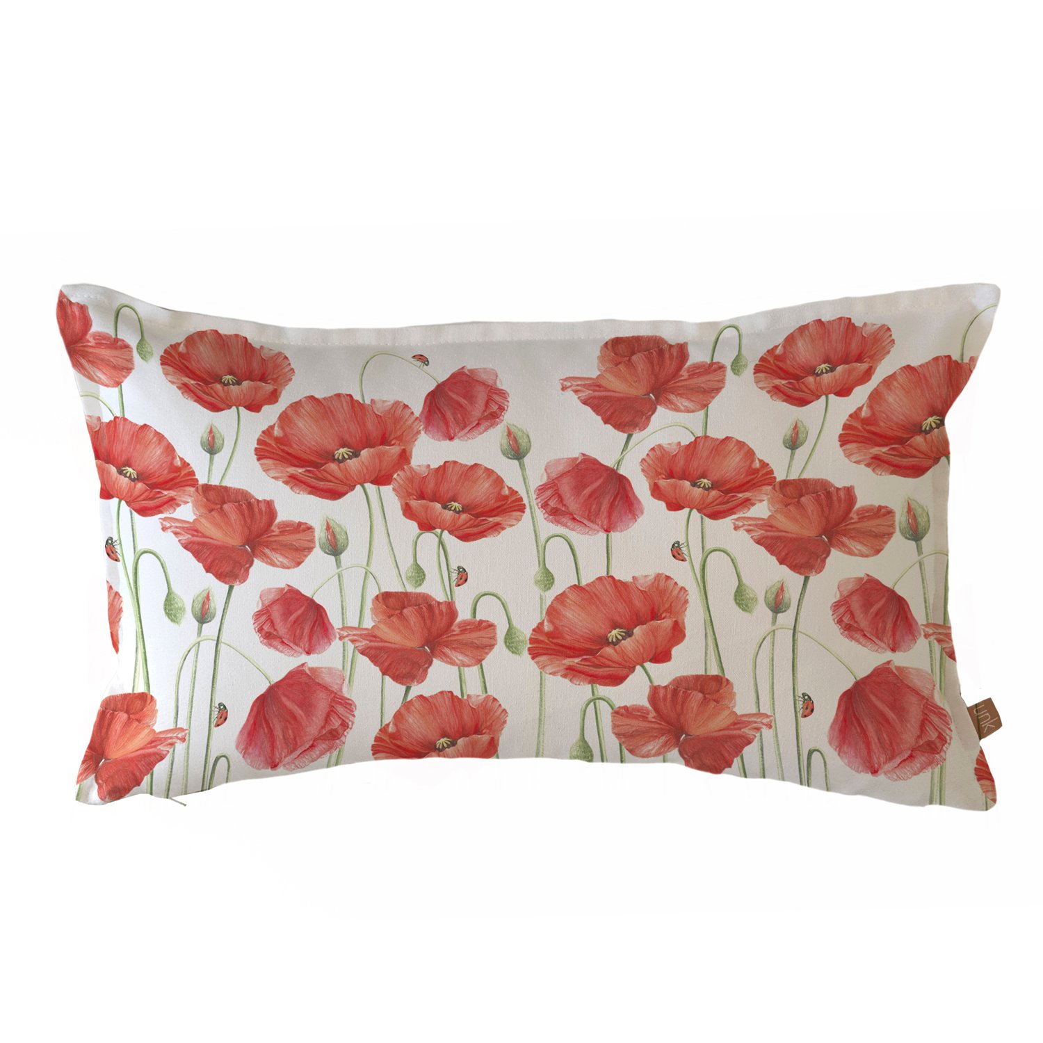 FUNDA COJÍN 50X30 ESTAMPADA AMAPOLAS ROJA - 1