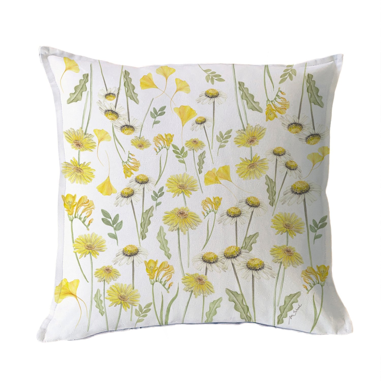 FUNDA COJÍN ESTAMPADO 45X45 PRIMAVERA AMARILLA - 1