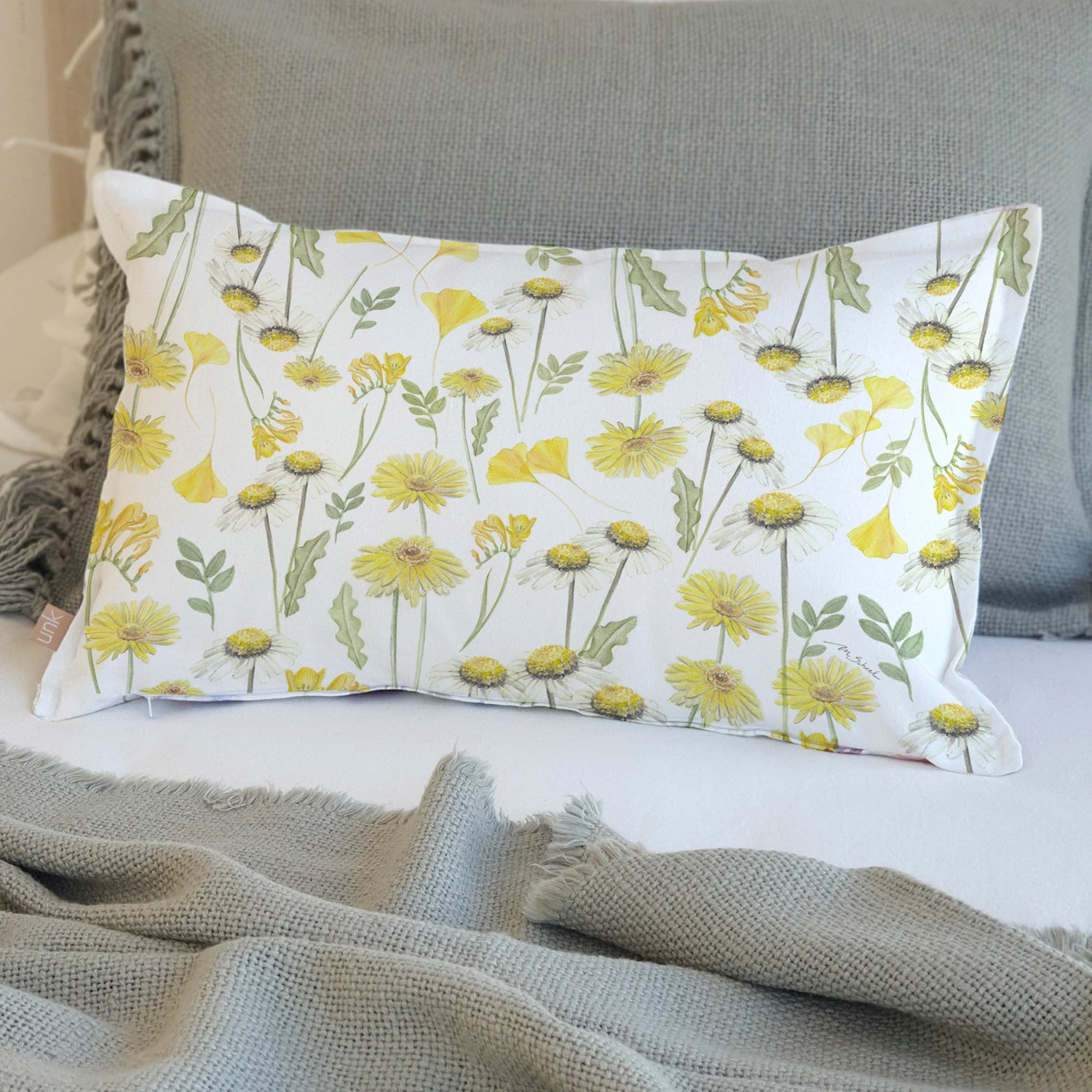 FUNDA COJÍN ESTAMPADO 50X30 PRIMAVERA AMARILLA - 2