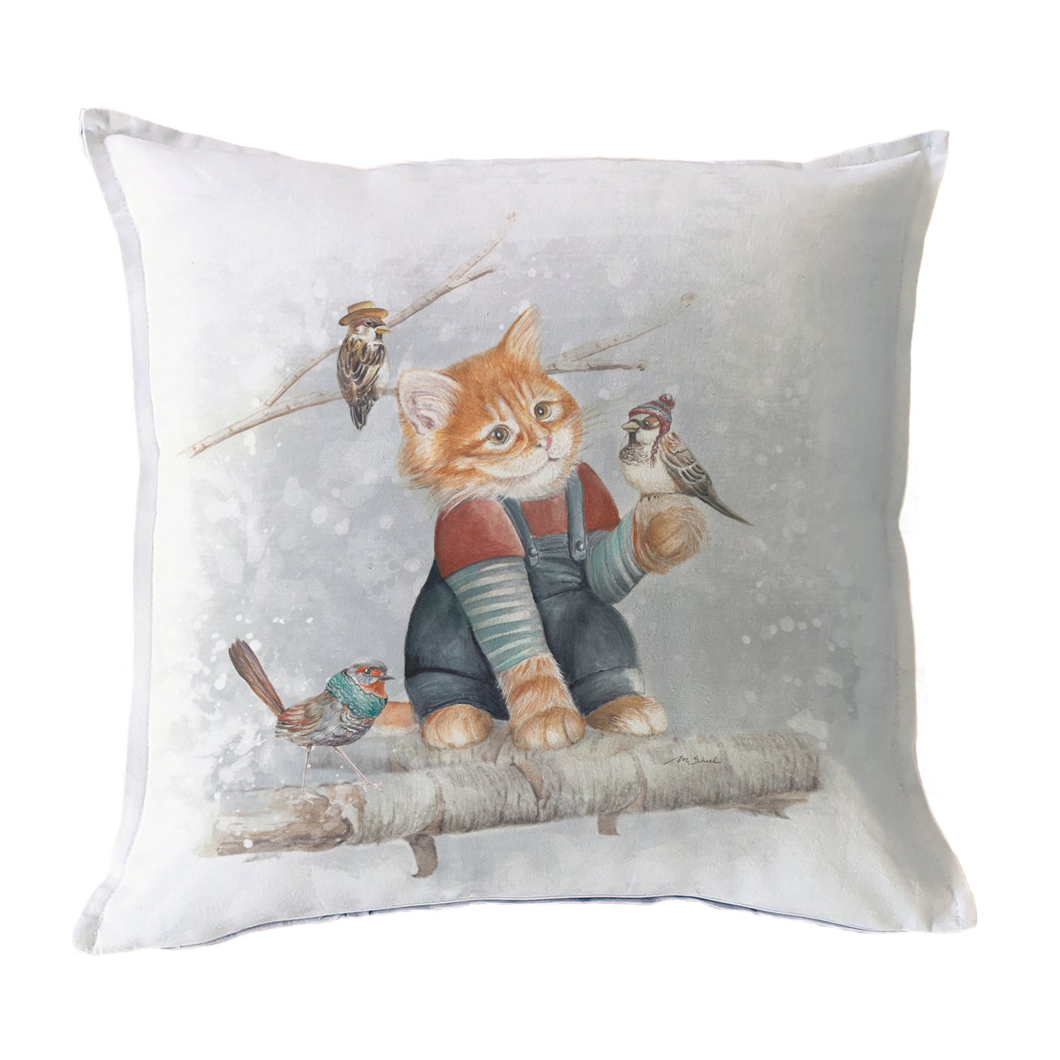 FUNDA COJÍN ESTAMPADO 45X45 GATITO Y AMIGOS - 1
