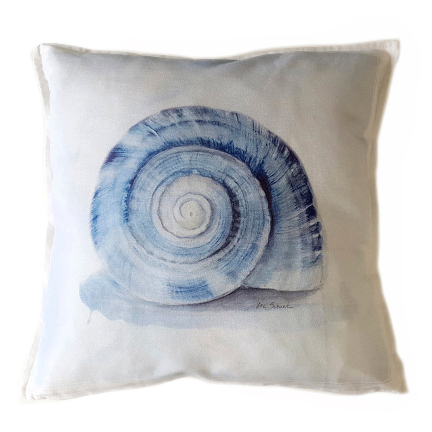 FUNDA COJÍN ESTAMPADO 45X45 CARACOL AZUL - 1