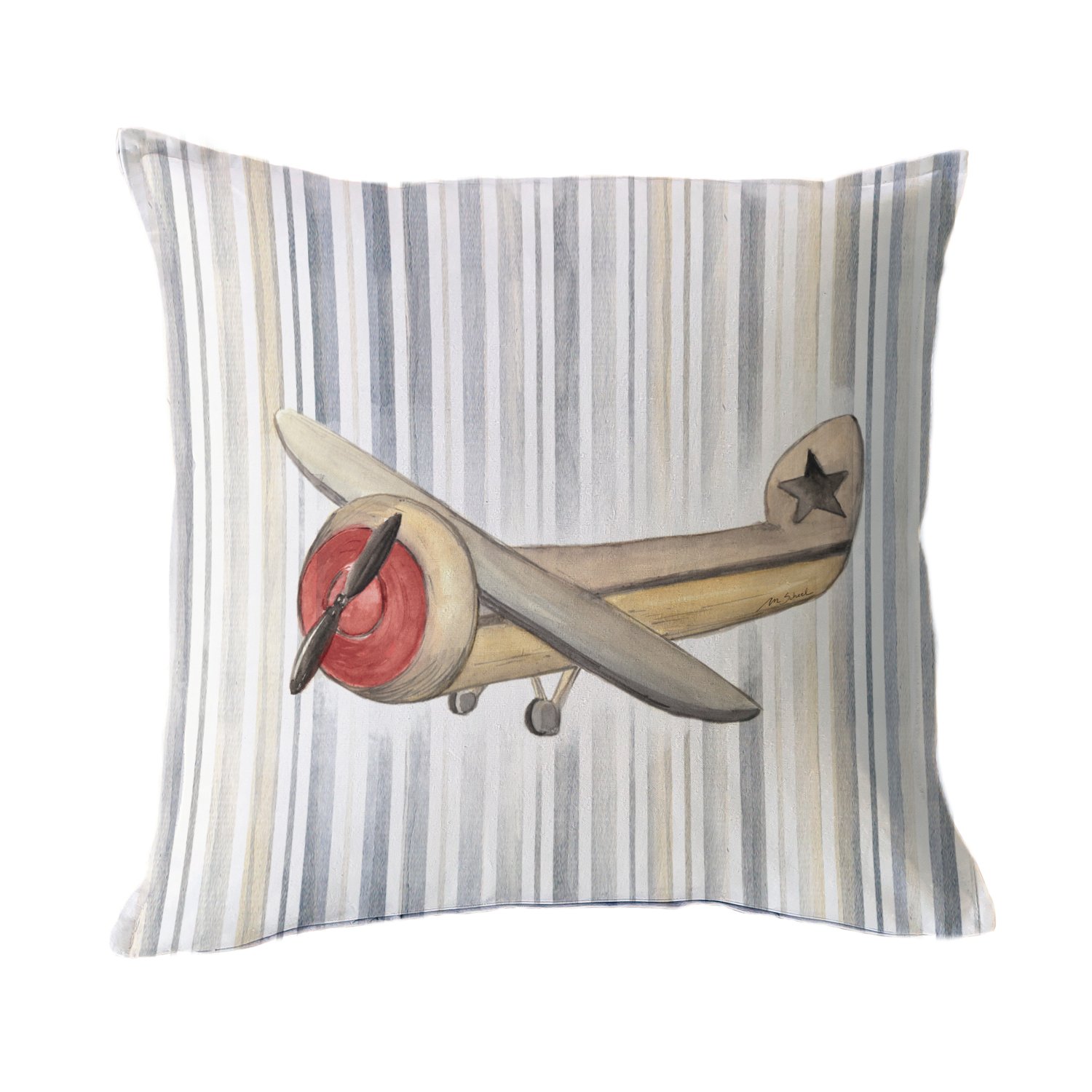 FUNDA COJÍN ESTAMPADO 45X45 AVIÓN LINEAS - 1