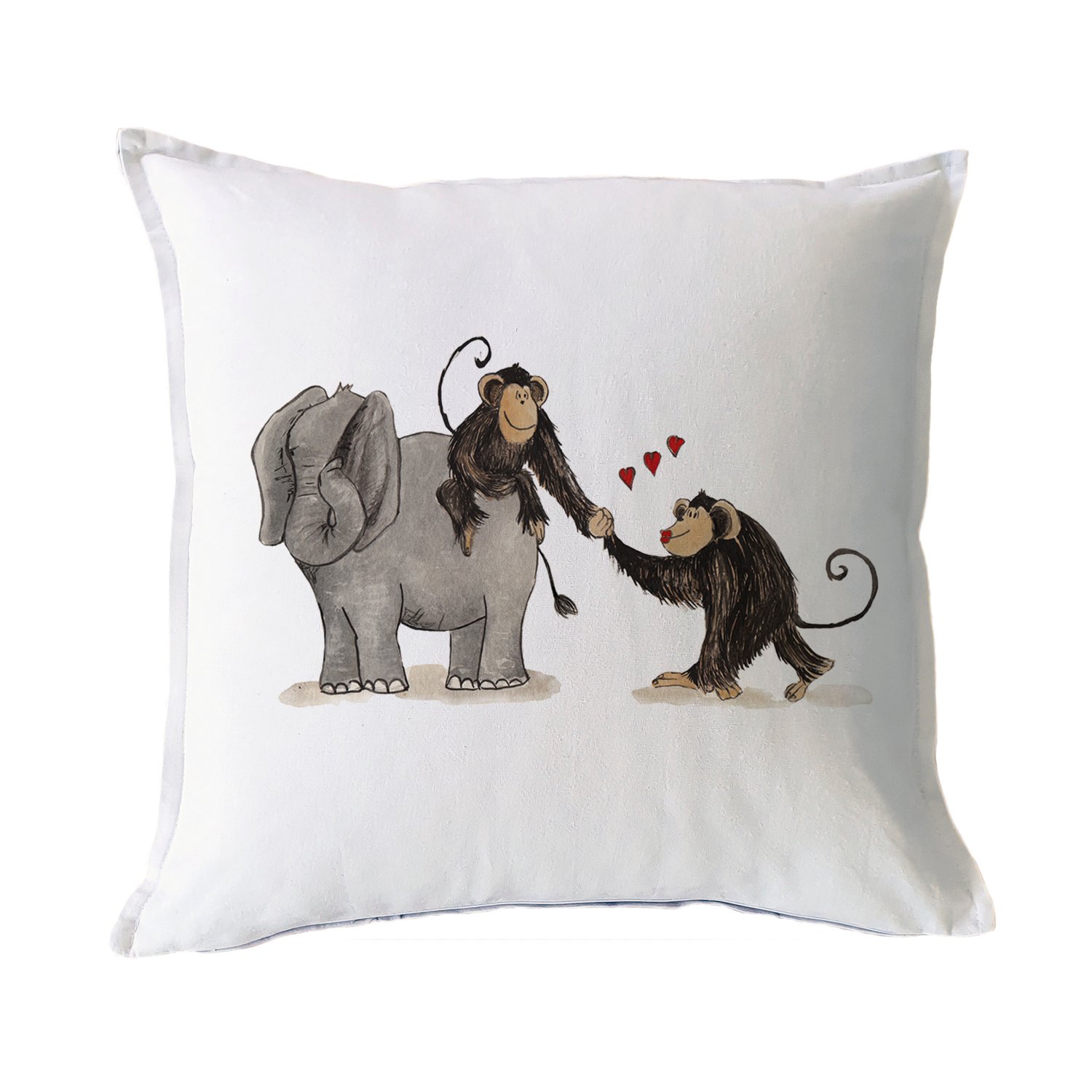 FUNDA COJÍN ESTAMPADO 45X45 MONOS ENAMORADOS - 1