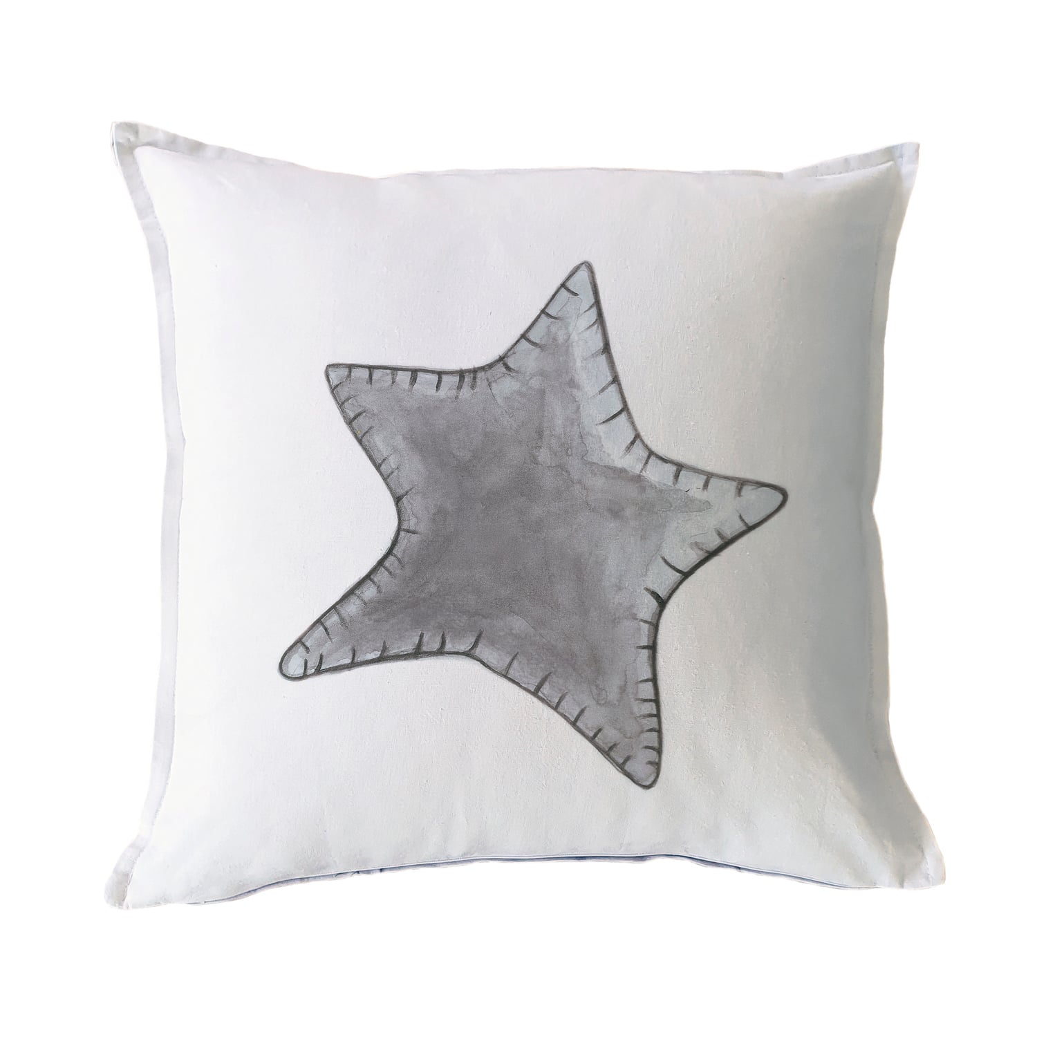 FUNDA COJÍN ESTAMPADO 45X45 ESTRELLA SOLITARIA GRIS - 1