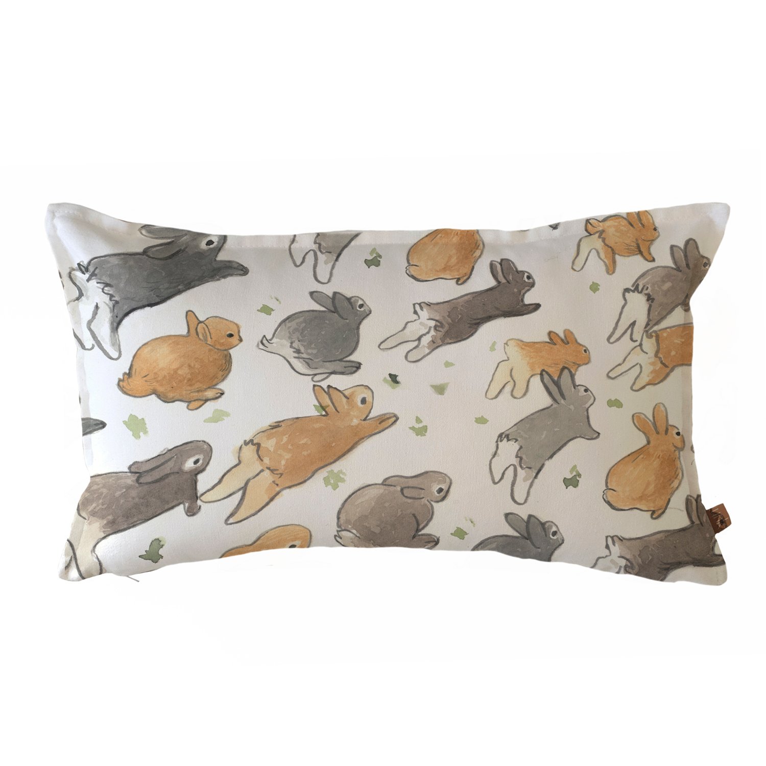 FUNDA COJÍN ESTAMPADO 50X30 CONEJOS CORRIENDO - 1