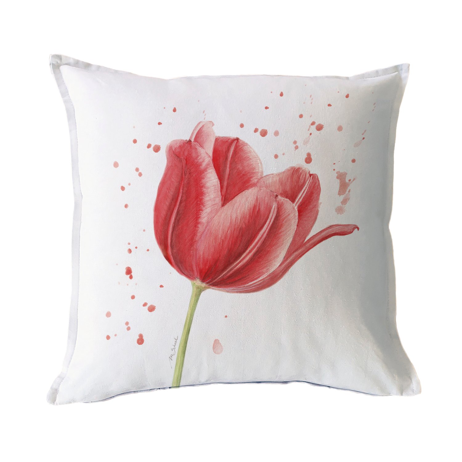 FUNDA COJÍN ESTAMPADO 45X45 TULIPÁN ROJO - 1