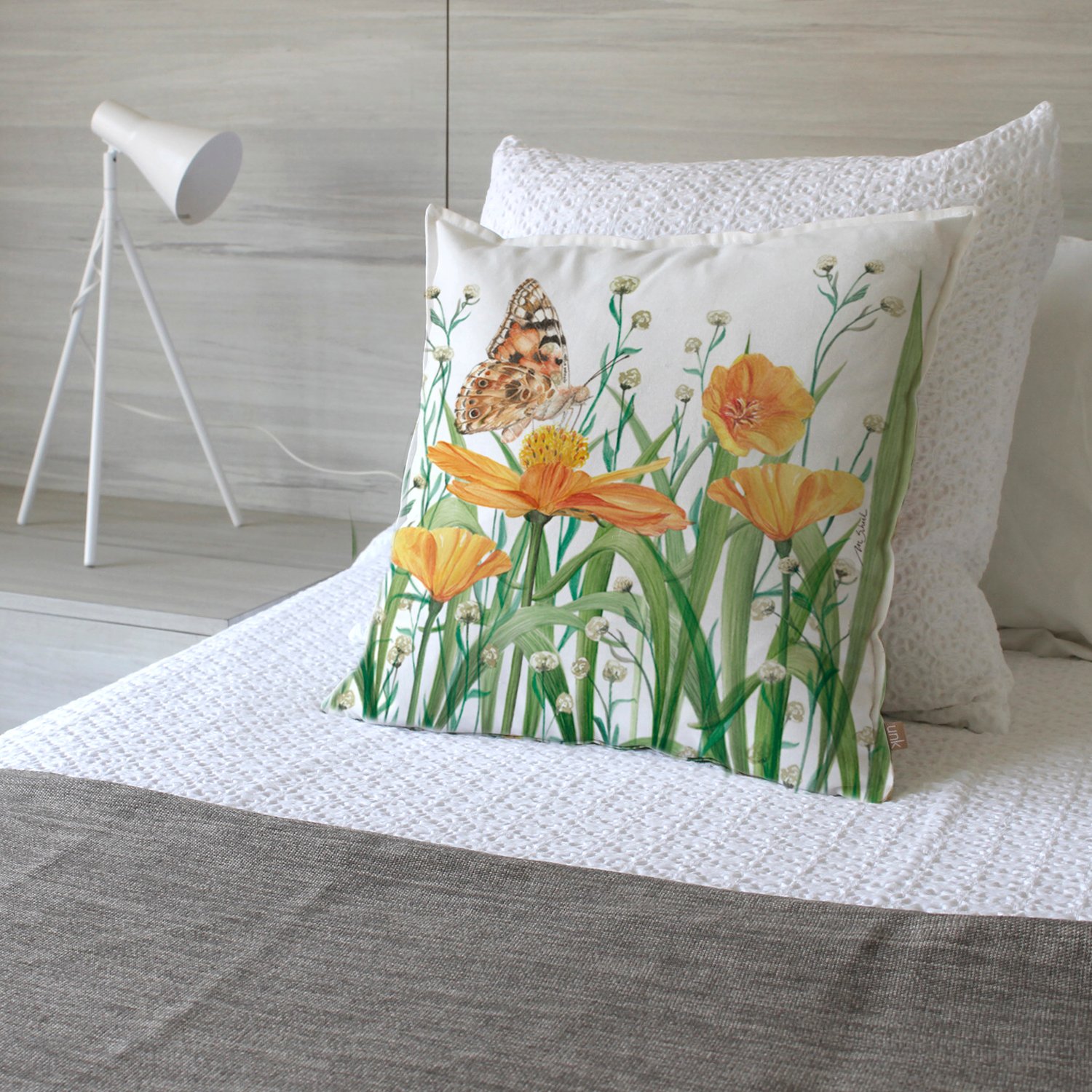 FUNDA COJÍN ESTAMPADO 45X45 JARDÍN FLORES AMAPOLA - 2