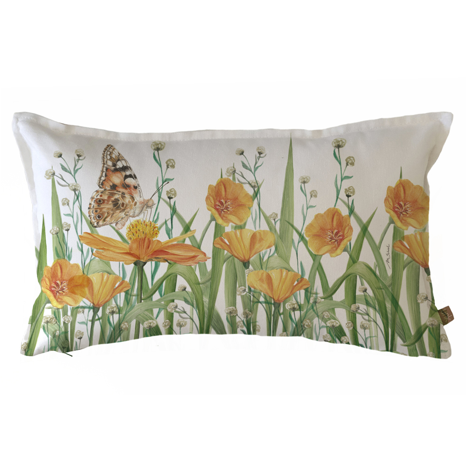 FUNDA COJÍN ESTAMPADO 50X30 JARDÍN FLORES AMAPOLA - 1