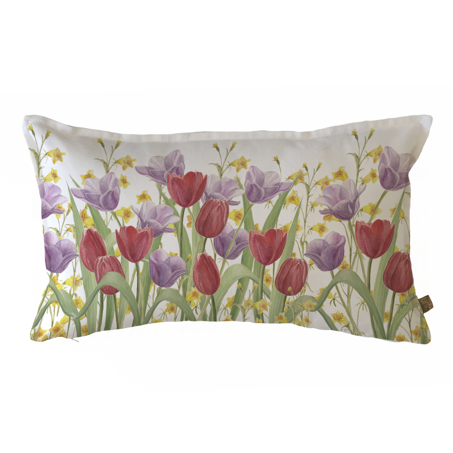 FUNDA COJÍN ESTAMPADO 50X30 JARDÍN FLORES TULIPÁN ROJO - 1