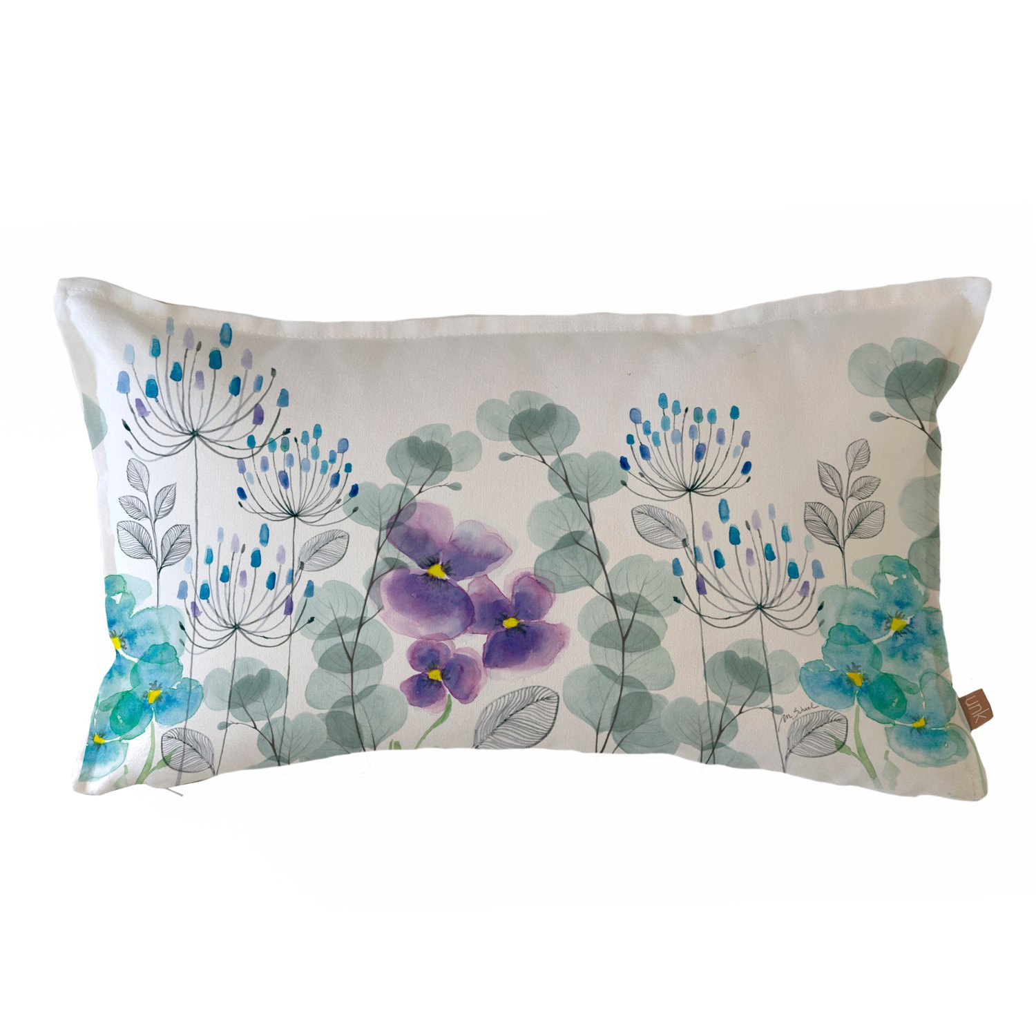 FUNDA COJÍN ESTAMPADO 50X30 JARDÍN FLORES PENSAMIENTO - 1