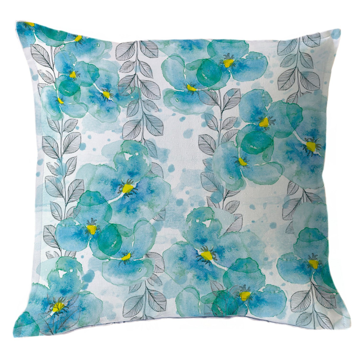 FUNDA COJÍN 45X45 MIX PENSAMIENTOS Y HOJITAS - 1