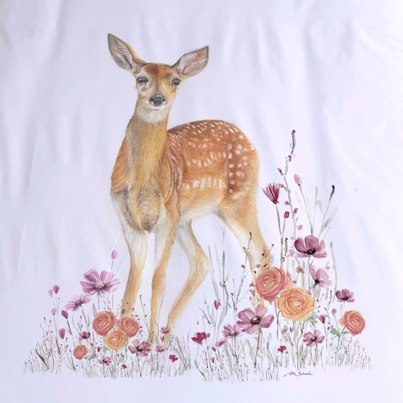 FUNDA PLUMÓN 1 PLAZA KIDS BAMBI FLORCITAS - 3