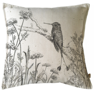 FUNDA COJÍN MARGARITA SCHEEL PARA CASA ALVARINHO MARISA COLIBRÍ COLA RAQUETA 45 X 45 CM MULTICOLOR - 1