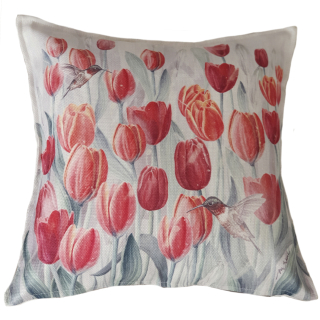 FUNDA COJÍN MARGARITA SCHEEL PARA CASA ALVARINHO MARISA TULIPANES 45 X 45 CM MULTICOLOR - 1