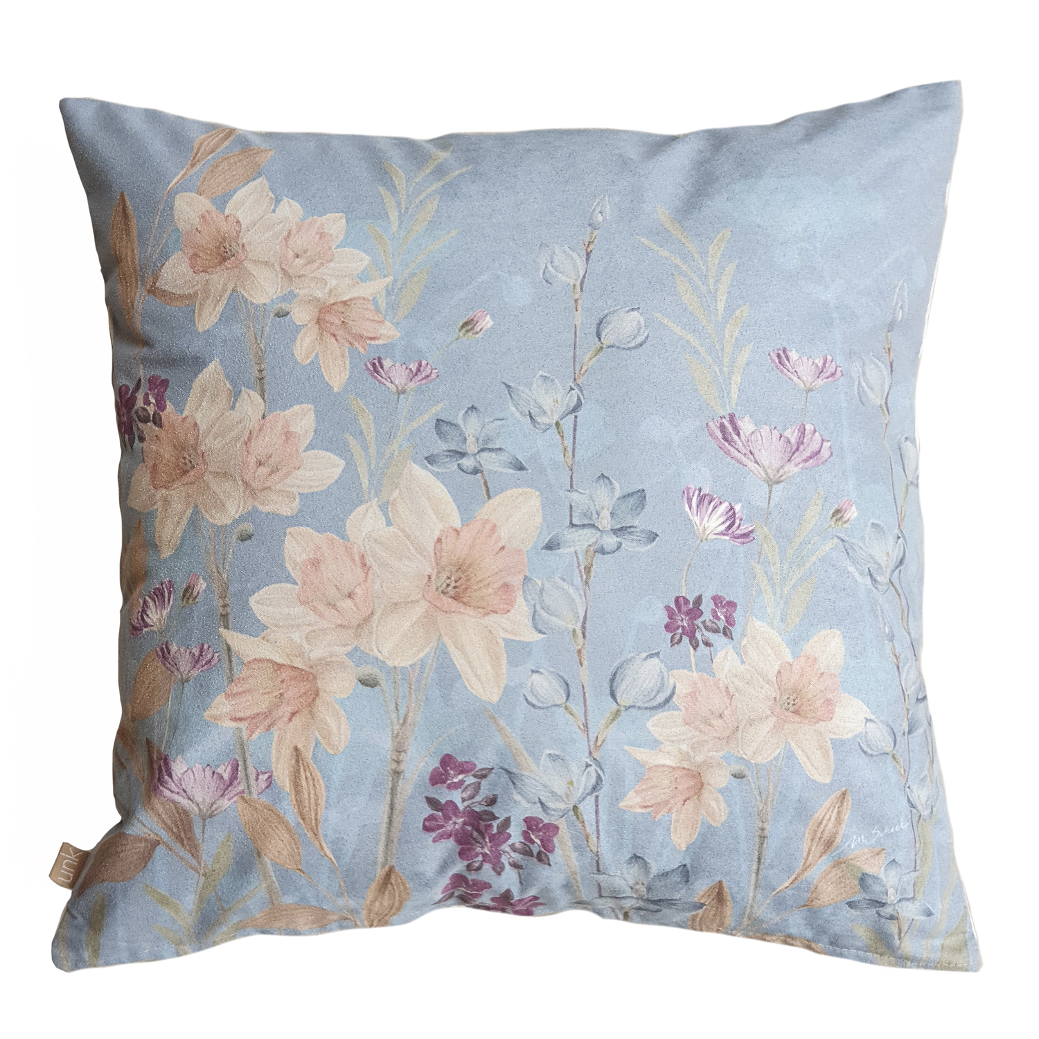 FUNDA COJÍN MARGARITA SCHEEL PARA CASA ALVARINHO GAMUZA JARDÍN NARCISOS 45 X 45 CM - 1