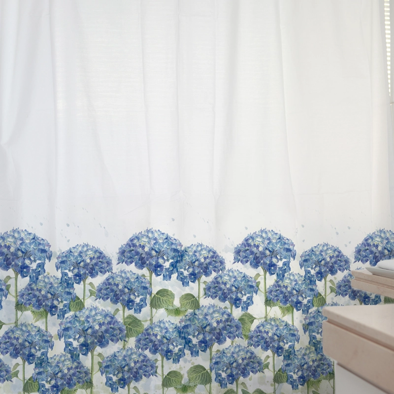 CORTINA DE BAÑO ALGODÓN HORTENSIAS - 2