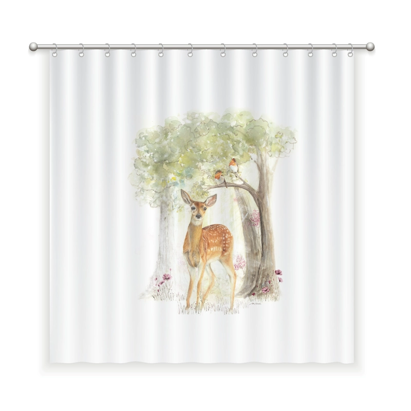 CORTINA DE BAÑO ALGODÓN BAMBI BOSQUE - 1