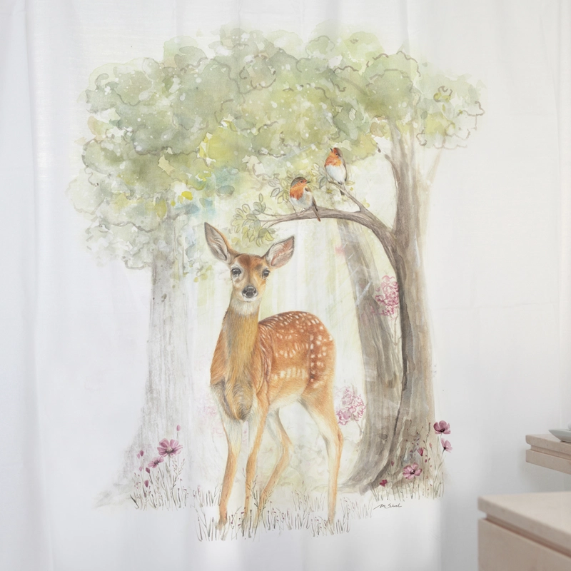 CORTINA DE BAÑO ALGODÓN BAMBI BOSQUE - 2