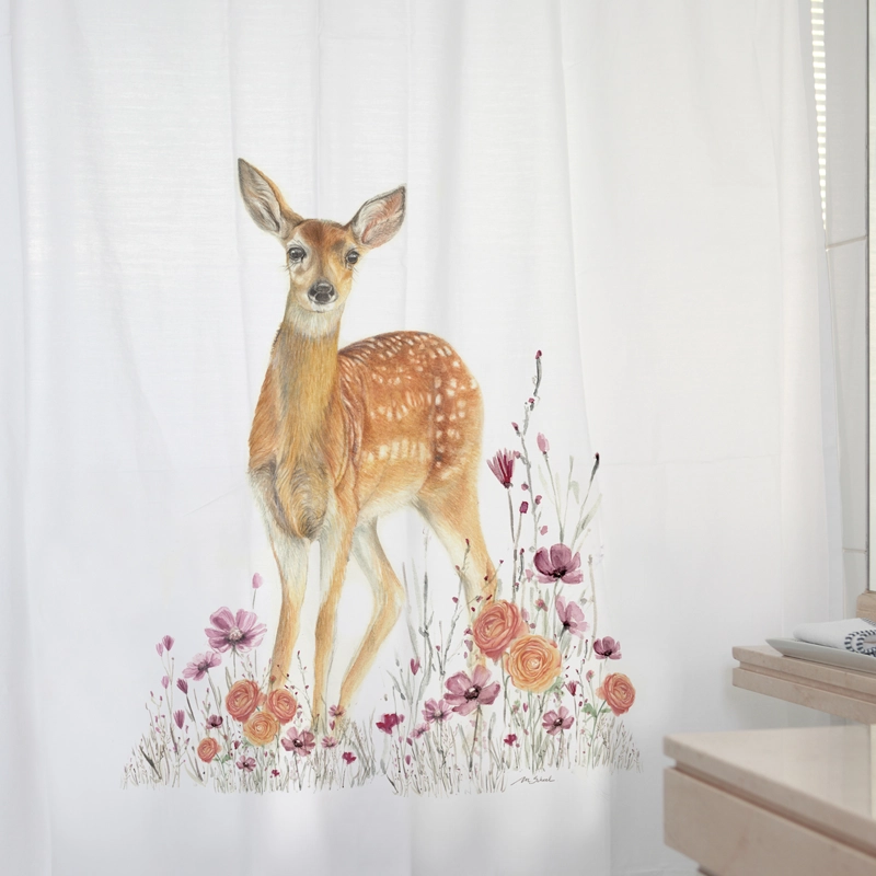 CORTINA DE BAÑO ALGODÓN BAMBI FLORCITA - 2