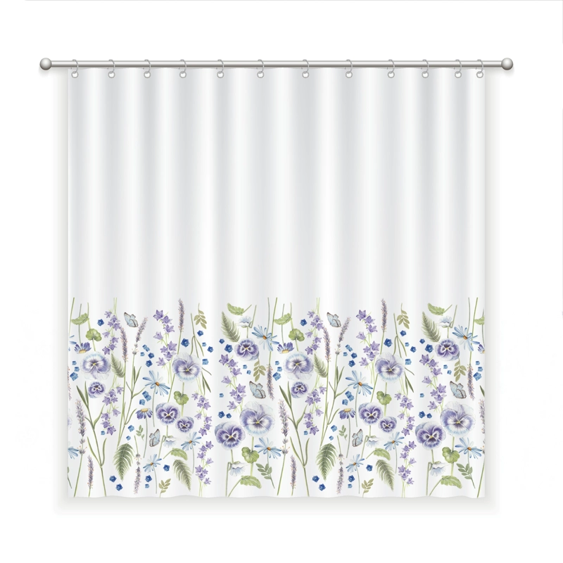 CORTINA DE BAÑO ALGODÓN PRIMAVERA VIOLETA - 1