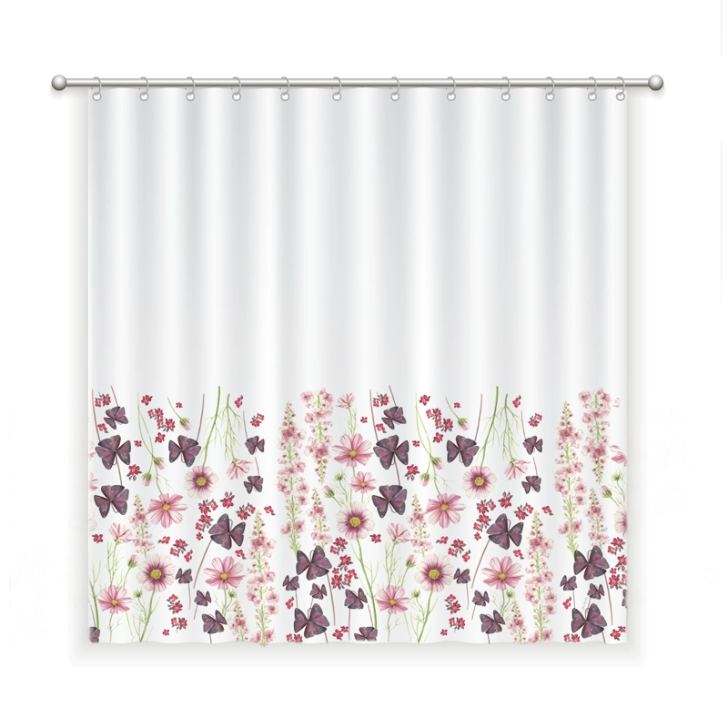 CORTINA DE BAÑO ALGODÓN PRIMAVERA ROSA - 1