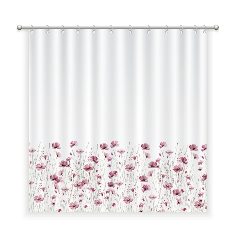 CORTINA DE BAÑO ALGODÓN FLORCITAS UNICORNIO - 1
