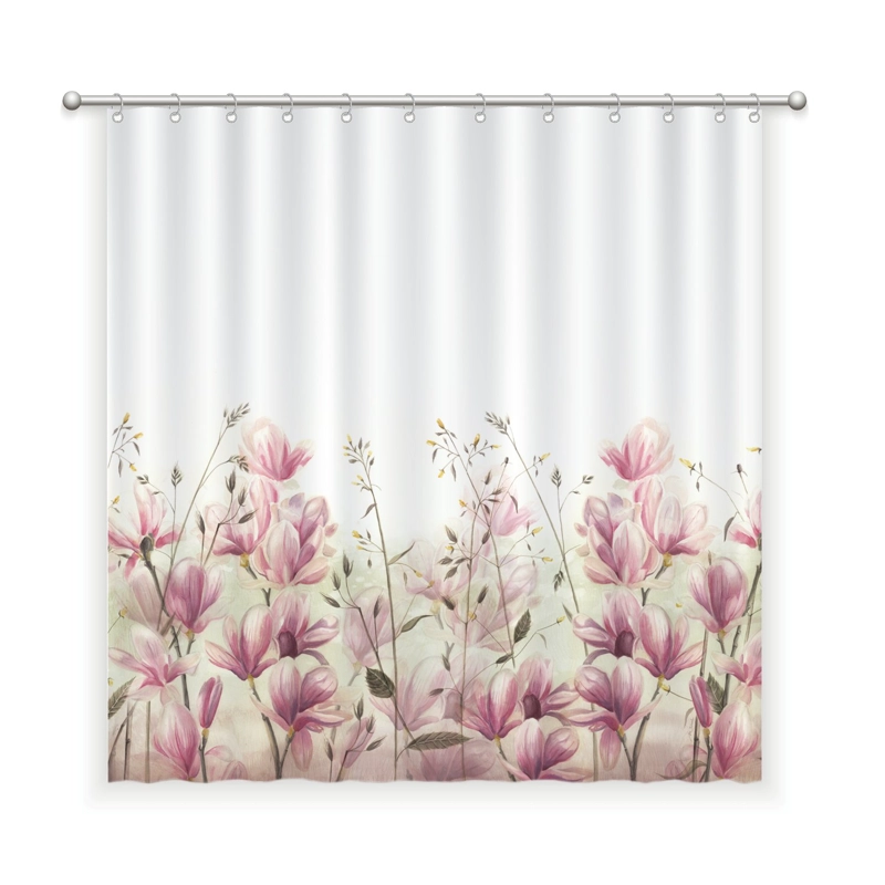 CORTINA DE BAÑO ALGODON MAGNOLIAS - 1