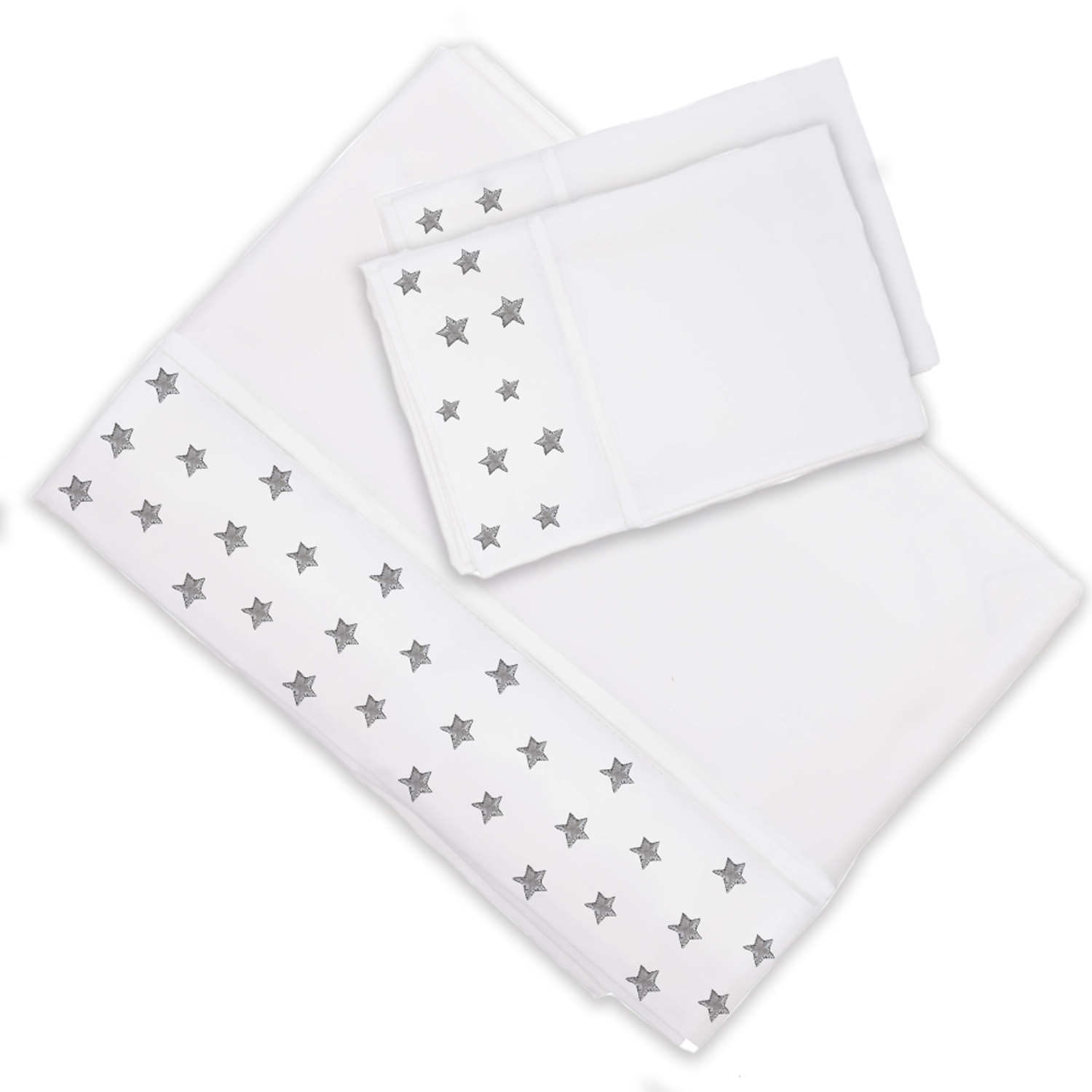 SET SÁBANAS MARGARITA SCHEEL PARA CASA ALVARINHO ESTRELLAS KING ALGODÓN BLANCO ESTAMPADO - 1
