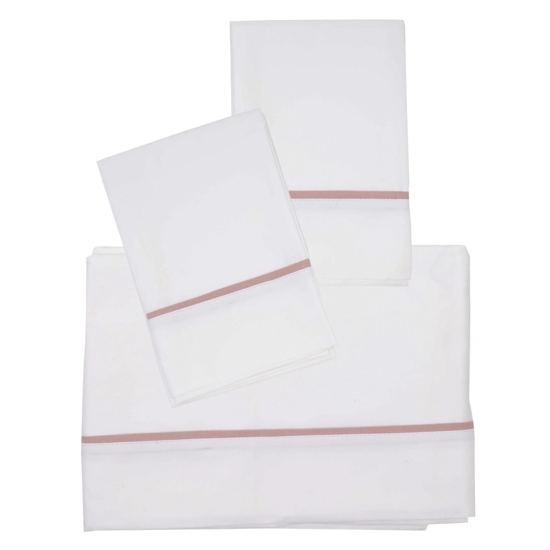 SET SÁBANAS CASA ALVARINHO VIVO SUPERKING ALGODÓN ROSA VIEJO LISO - 1