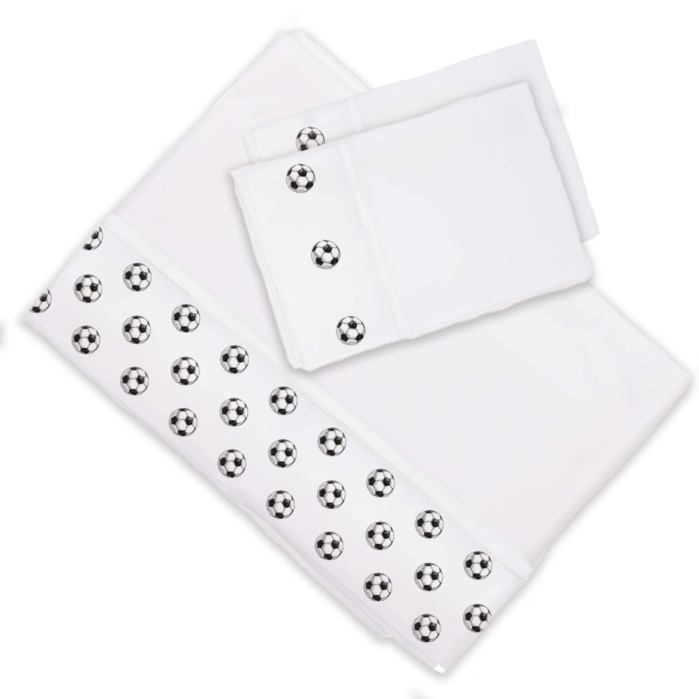 SET SÁBANAS MARGARITA SCHEEL PARA CASA ALVARINHO PELOTA FÚTBOL KING ALGODÓN BLANCO ESTAMPADO - 1
