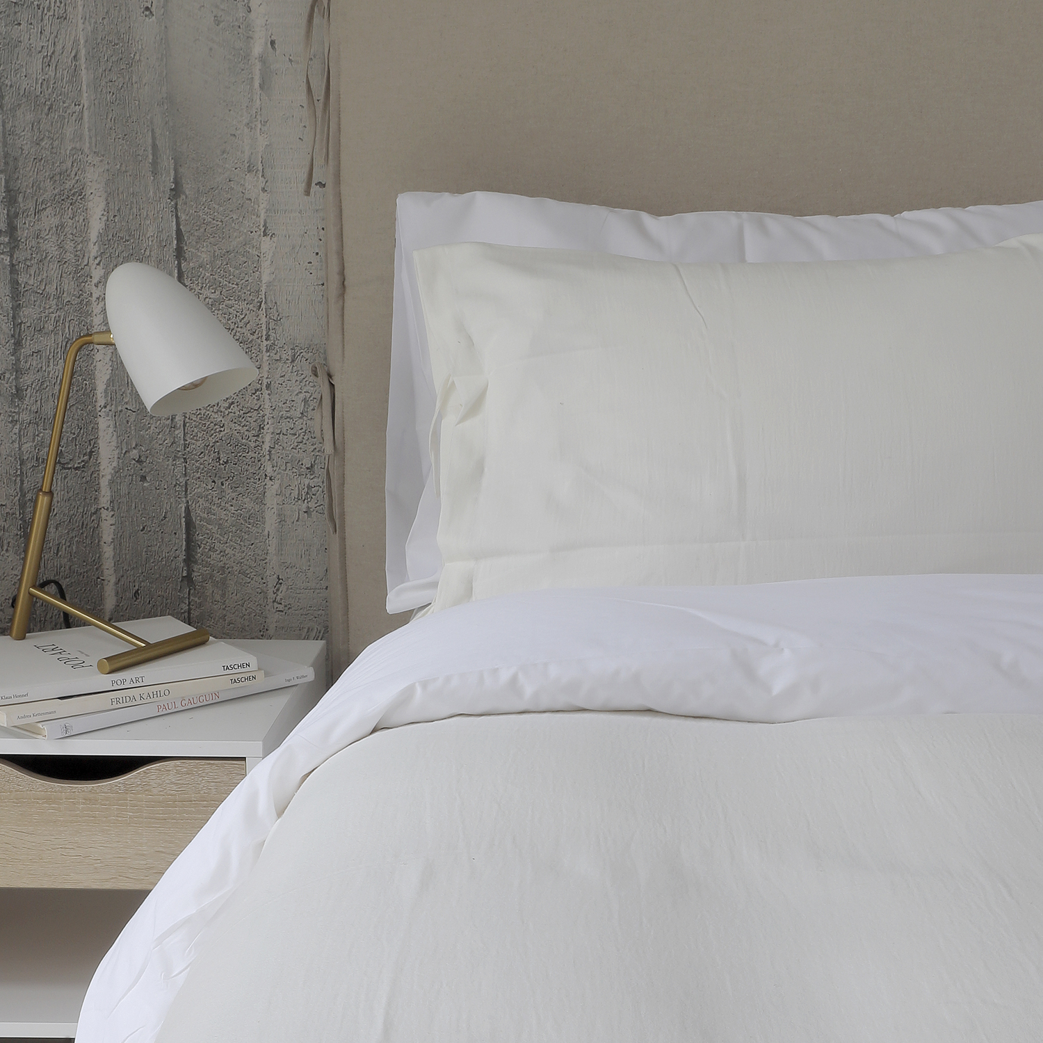 CUBREPLUMÓN CASA ALVARINHO ALGODÓN BLANCO INVIERNO LISO 1 PLAZA OFF WHITE STONEWASH - 1