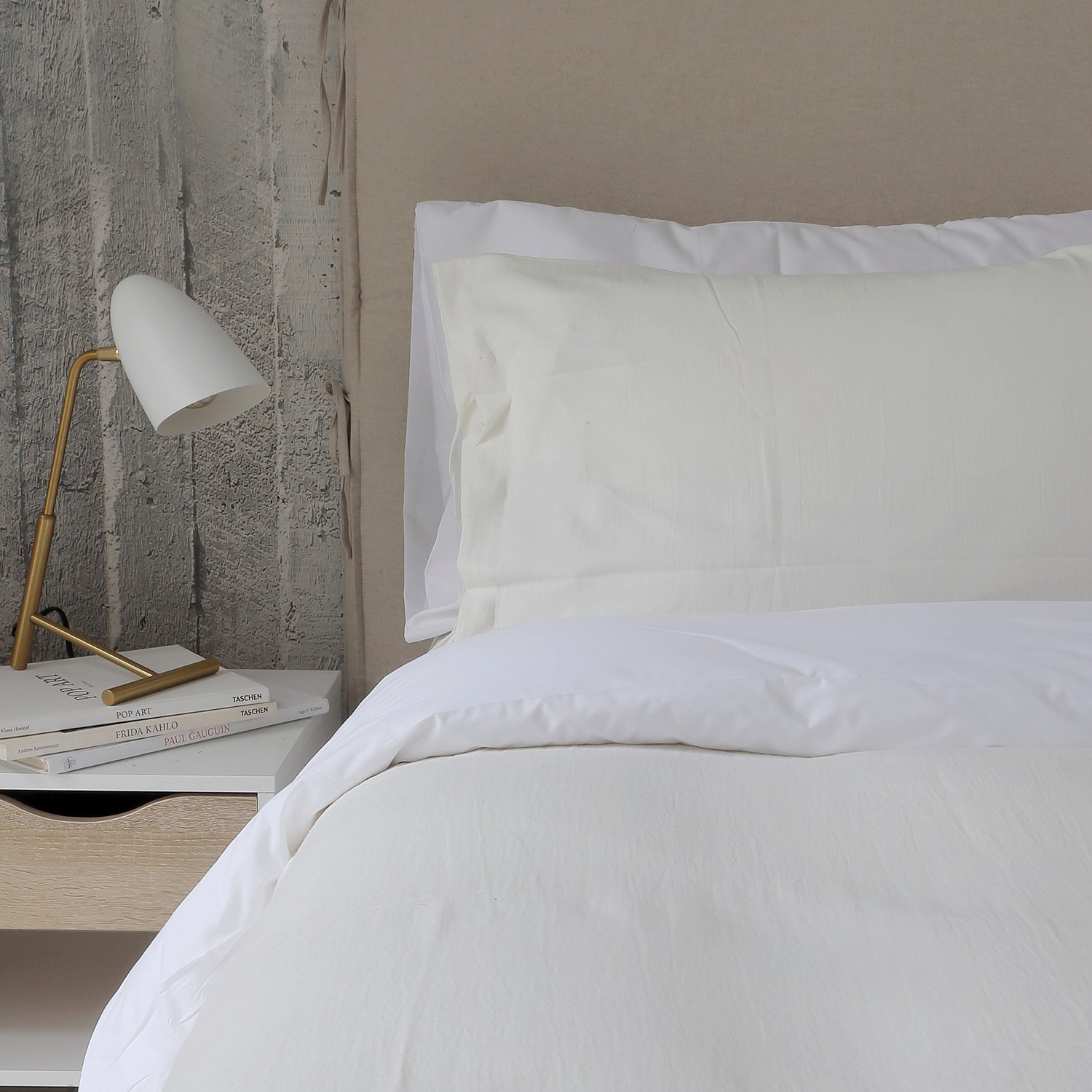 CUBREPLUMÓN CASA ALVARINHO ALGODÓN BLANCO INVIERNO LISO 1.5 PLAZA OFF WHITE STONEWASH - 1