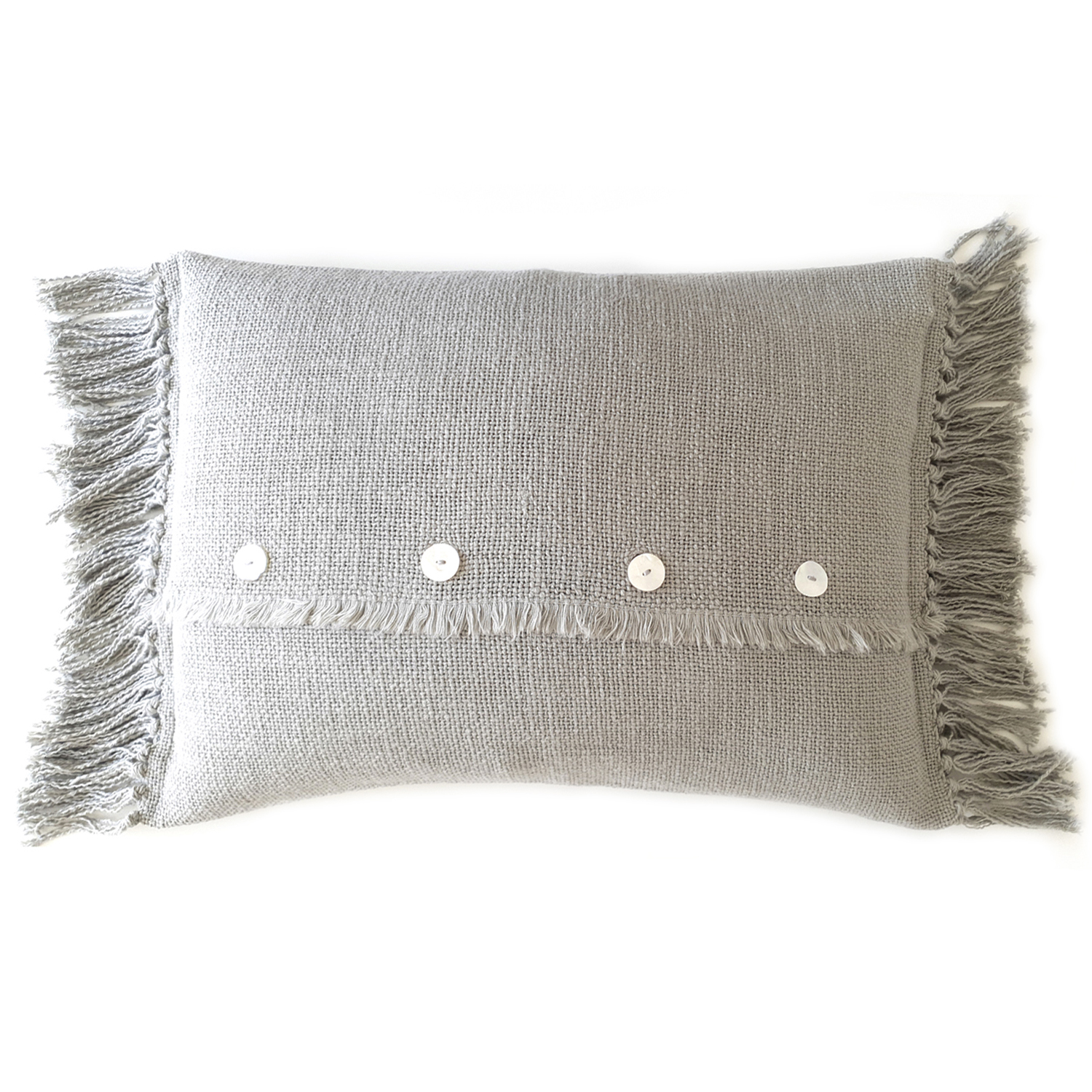 COJÍN CASA ALVARINHO TELAR ALGODÓN 60 X 40 CM GRIS CLARO - 1