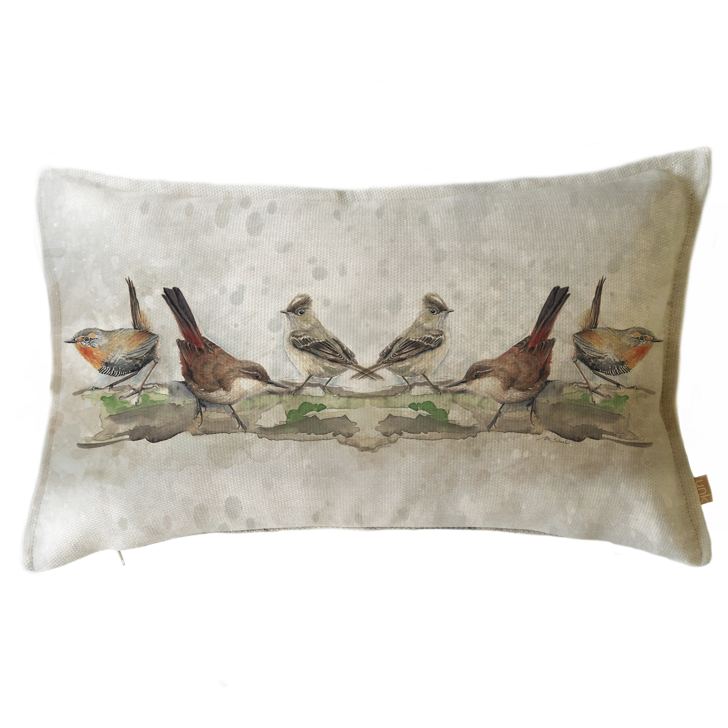 FUNDA COJÍN MARGARITA SCHEEL PARA CASA ALVARINHO MARISA PÁJAROS NATIVOS 50 X 30 CM MULTICOLOR - 1