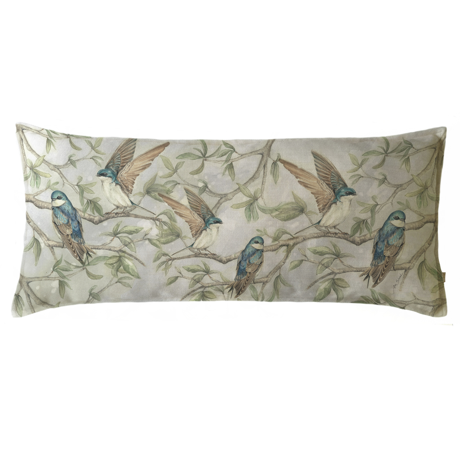 FUNDA COJIN MARGARITA SCHEEL PARA CASA ALVARINHO MARISA GOLONDRINAS XL 90 X 40 CM MULTICOLOR