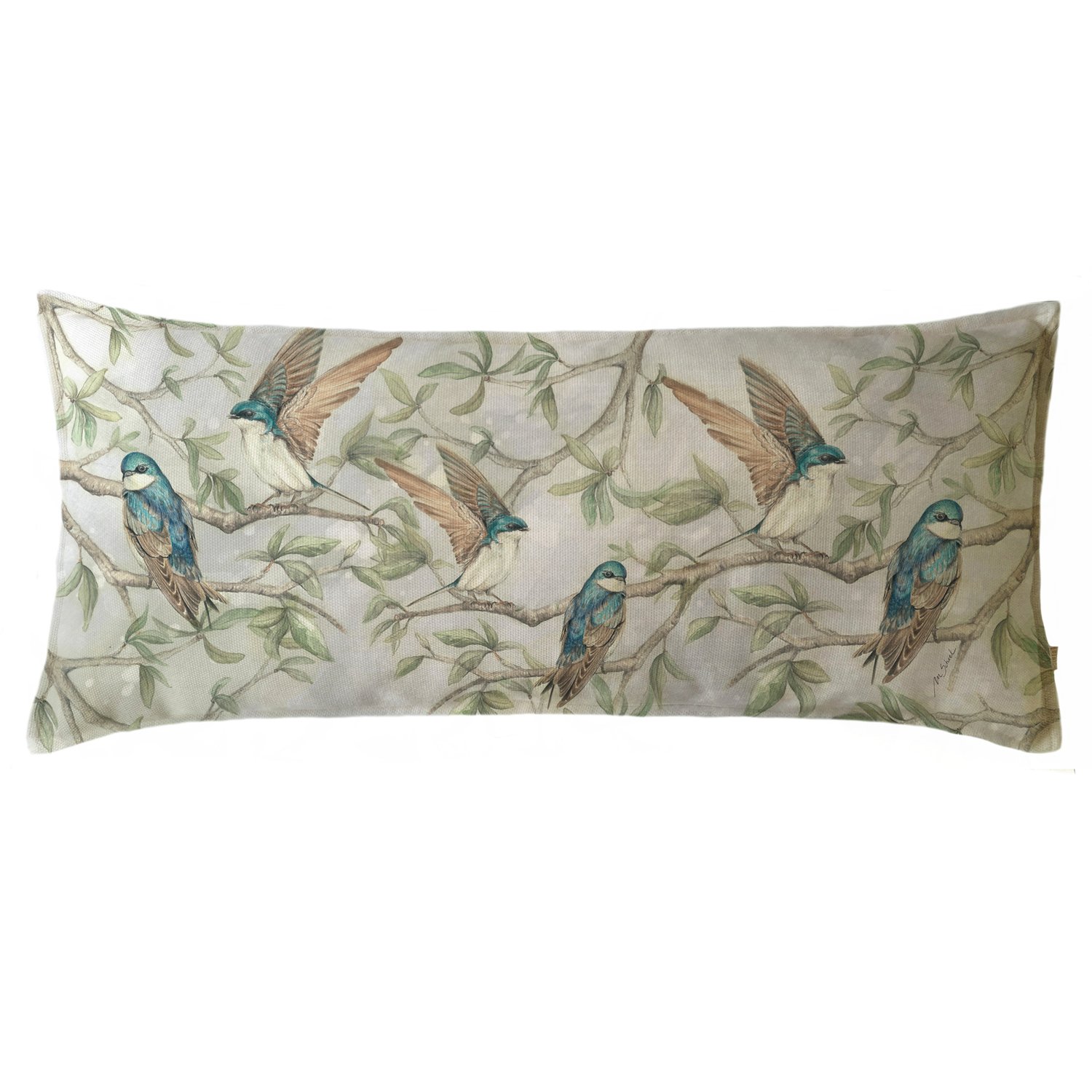 COJÍN MARGARITA SCHEEL PARA CASA ALVARINHO MARISA GOLONDRINAS XL 90 X 40 CM MULTICOLOR - 1