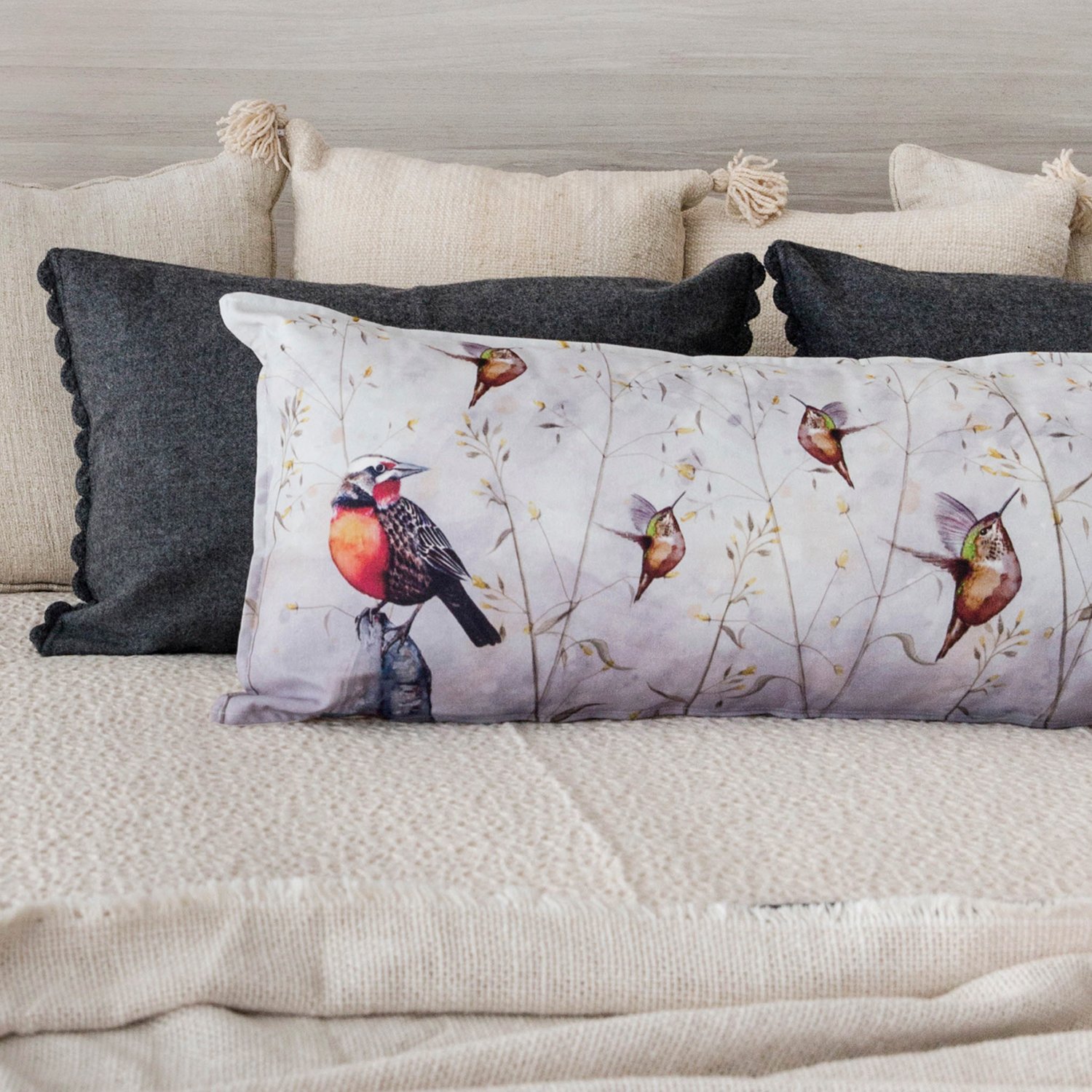 COJÍN MARGARITA SCHEEL PARA CASA ALVARINHO MARISA LLOICA PICAFLORES XL 90 X 40 CM MULTICOLOR - 2