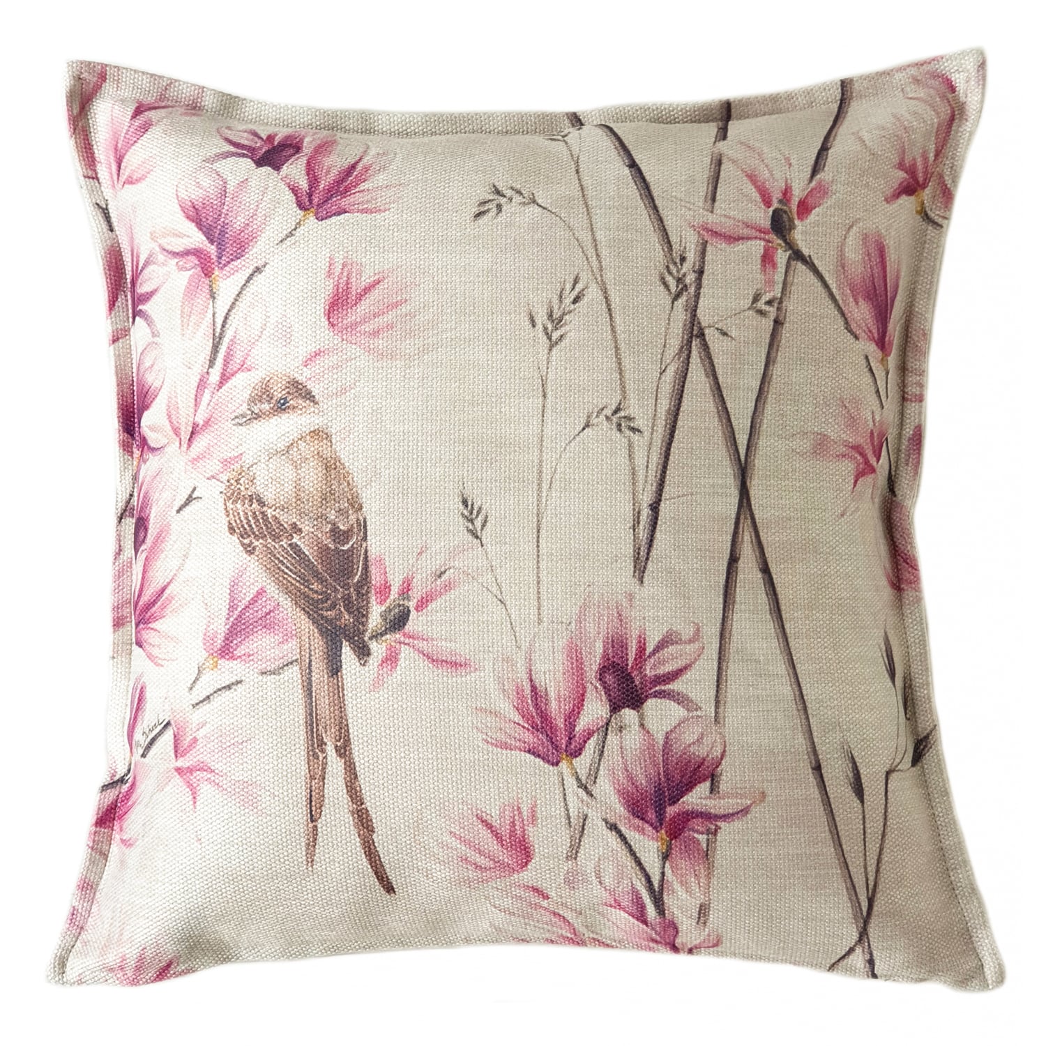 FUNDA COJÍN MARISA MAGNOLIA Y CAZATIJERETA 45 X 45 CM MULTICOLOR - 1