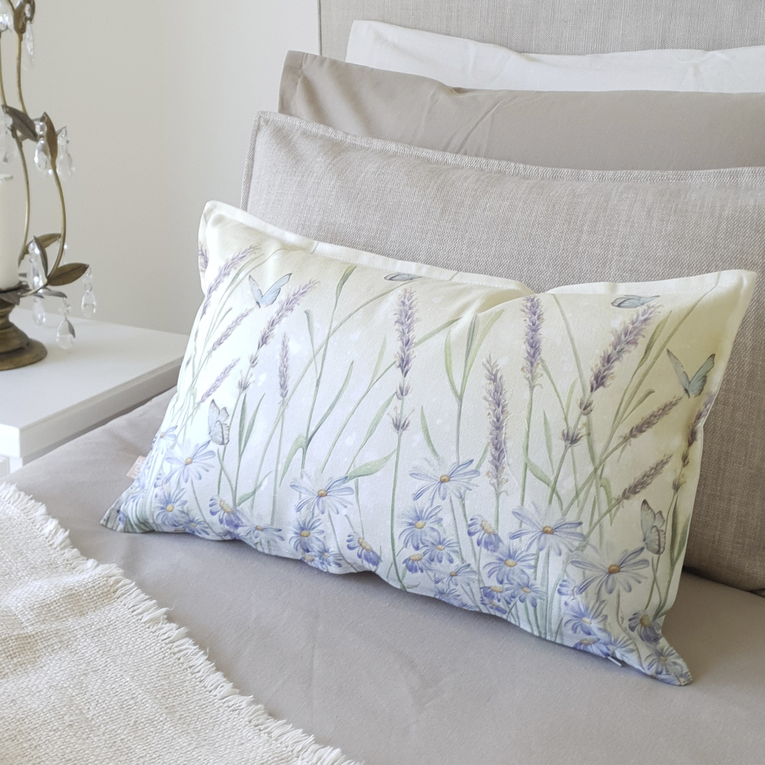 FUNDA COJÍN MARGARITA SCHEEL PARA CASA ALVARINHO ALGODÓN JARDÍN LAVANDA 50 X 30 CM MULTICOLOR - 2